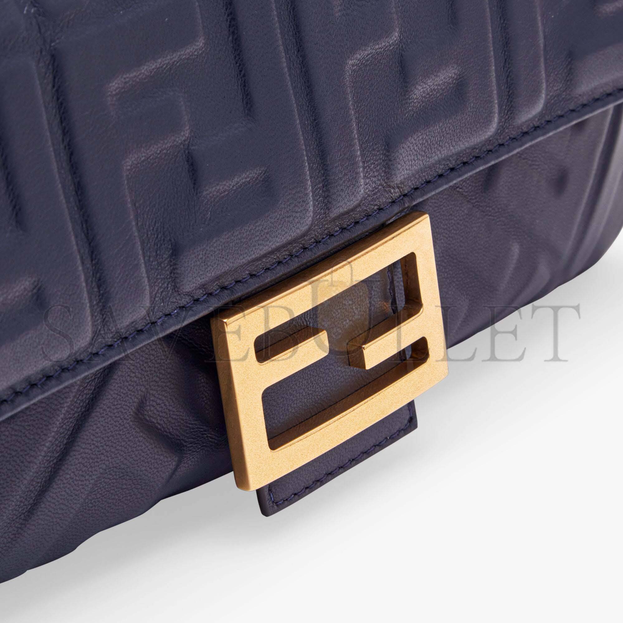F**di baguette - blue nappa leather bag 8br600a72vf19po (27*15*6cm)