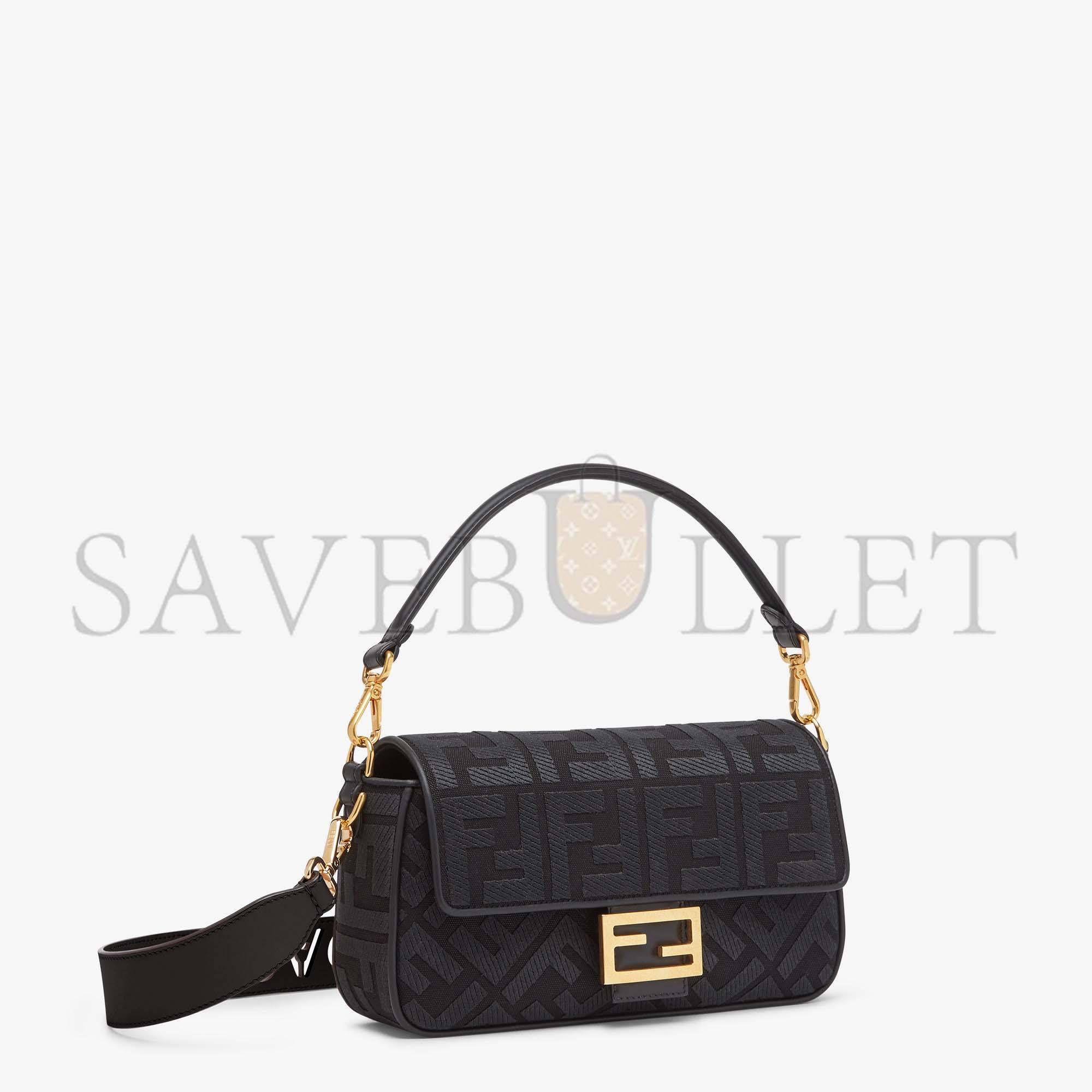 F**di baguette - black ff canvas bag 8br600amcdf1cfj (27*15*6cm)