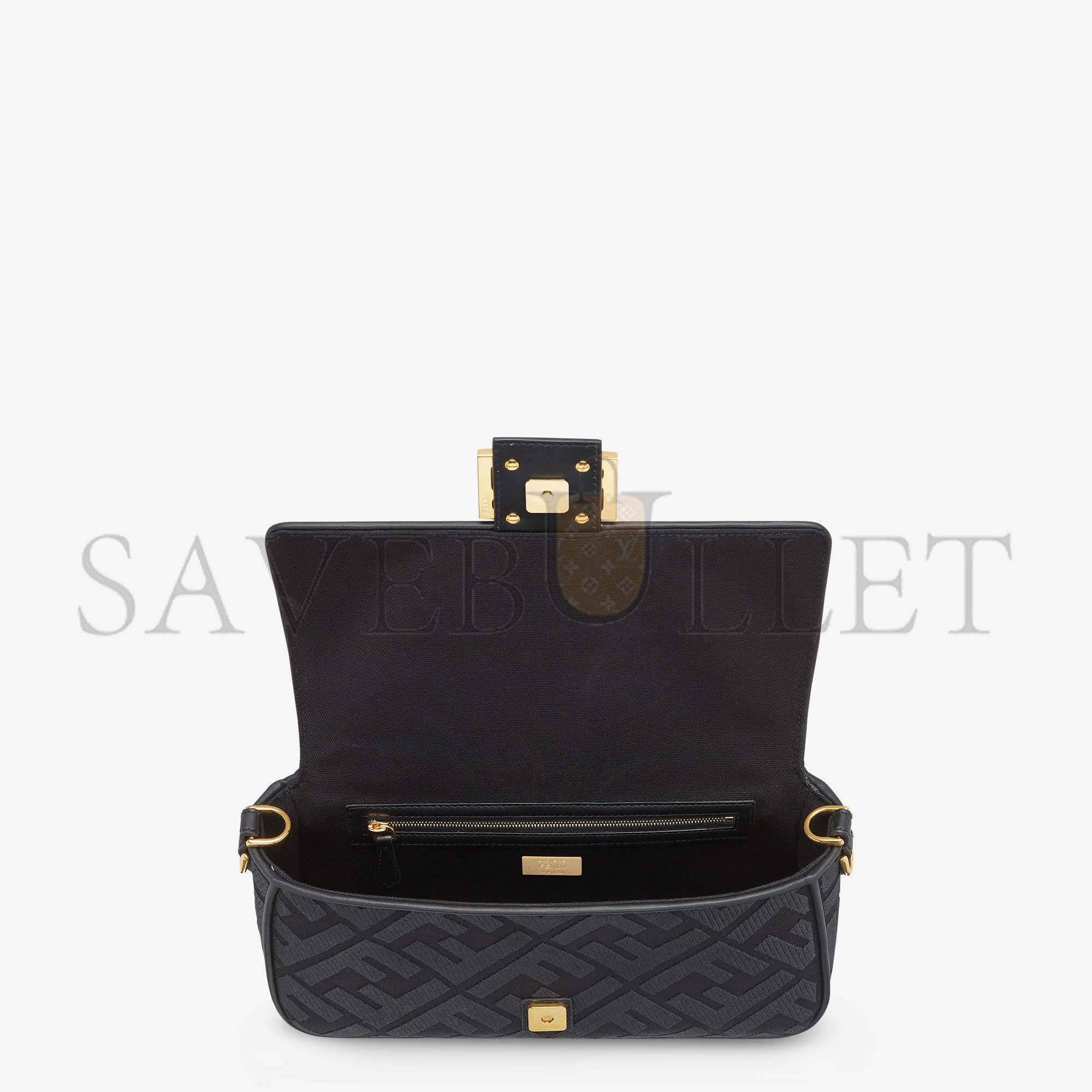 F**di baguette - black ff canvas bag 8br600amcdf1cfj (27*15*6cm)
