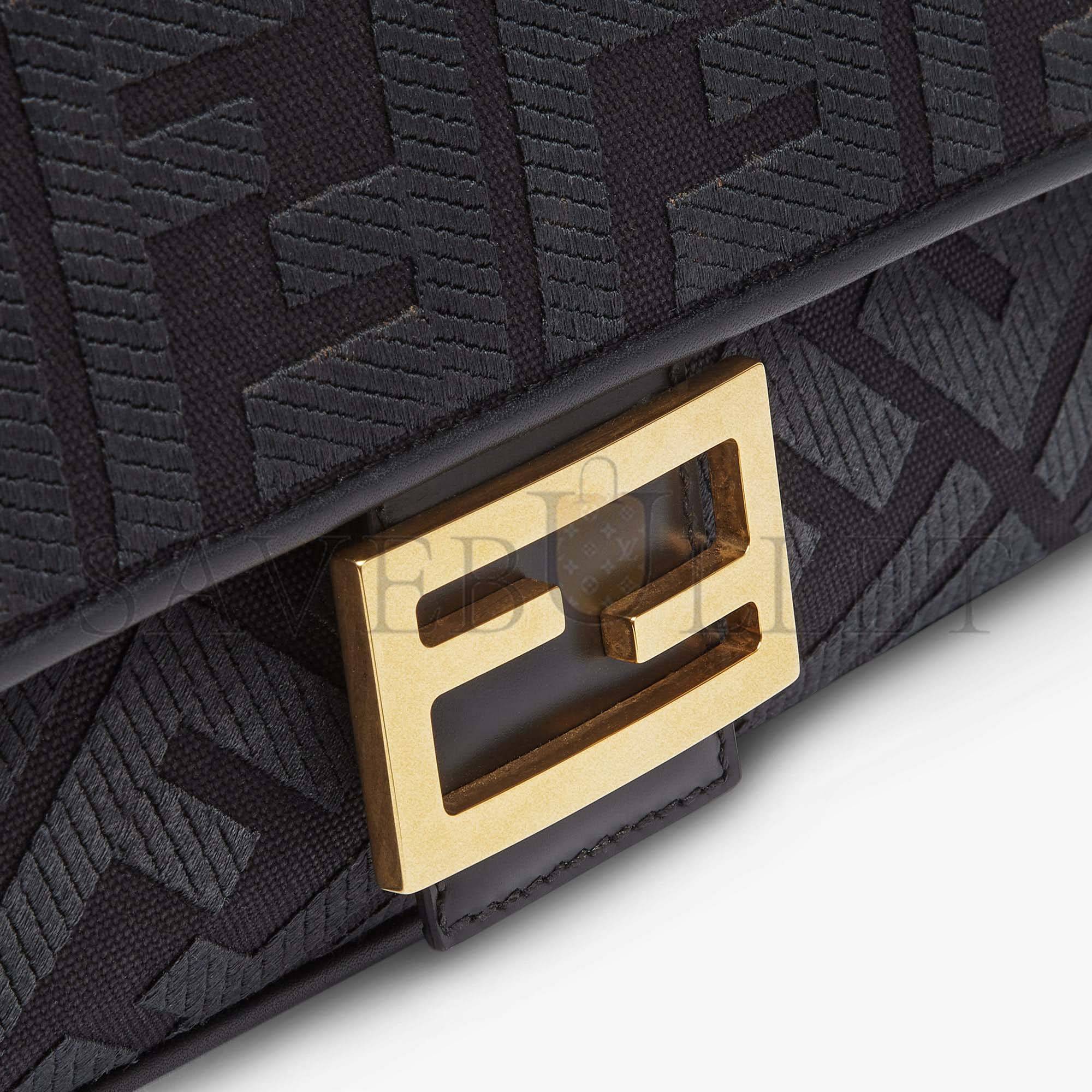 F**di baguette - black ff canvas bag 8br600amcdf1cfj (27*15*6cm)