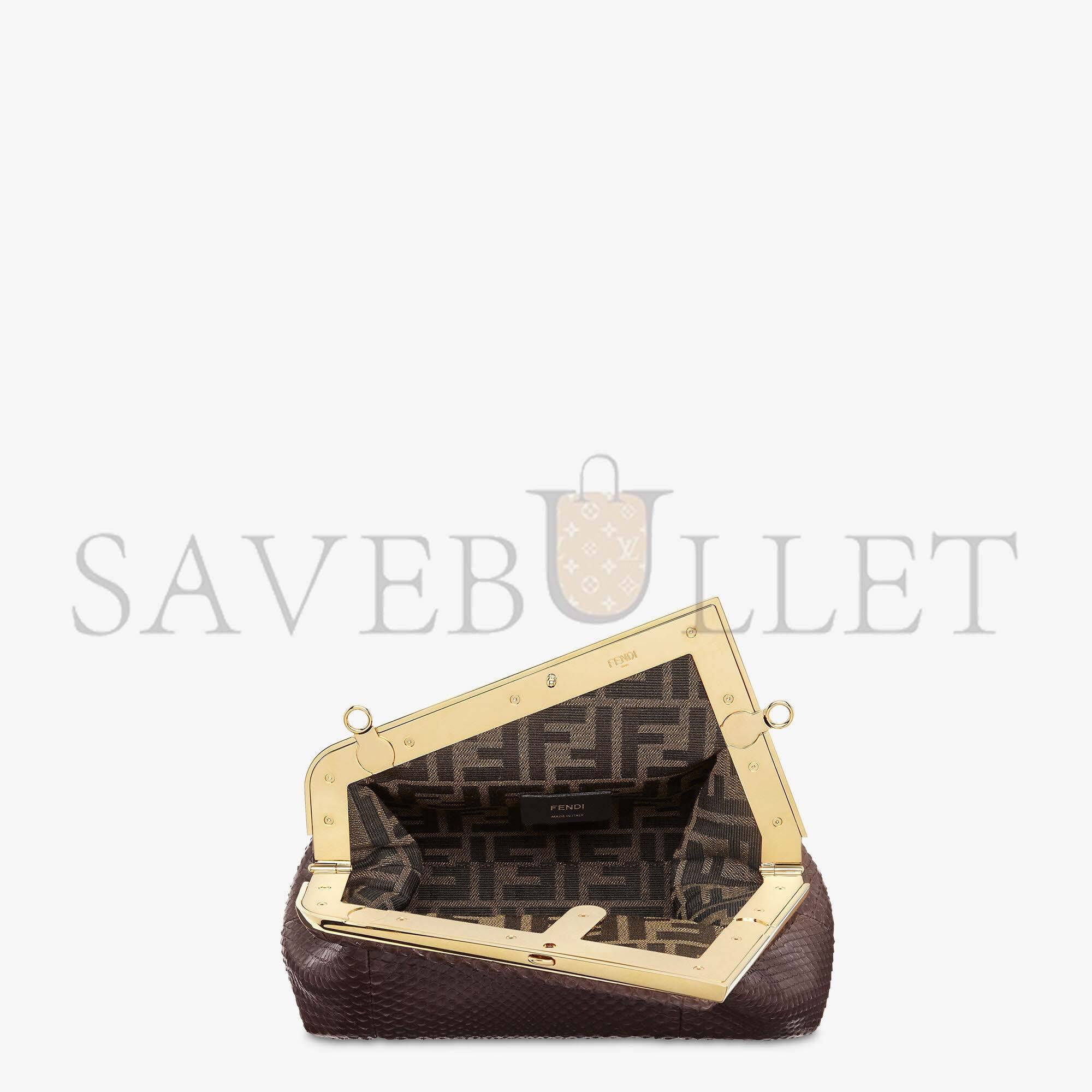 F**di first small - dark brown python leather bag 8bp129ahn2f12g2 (26*18*9.5cm)