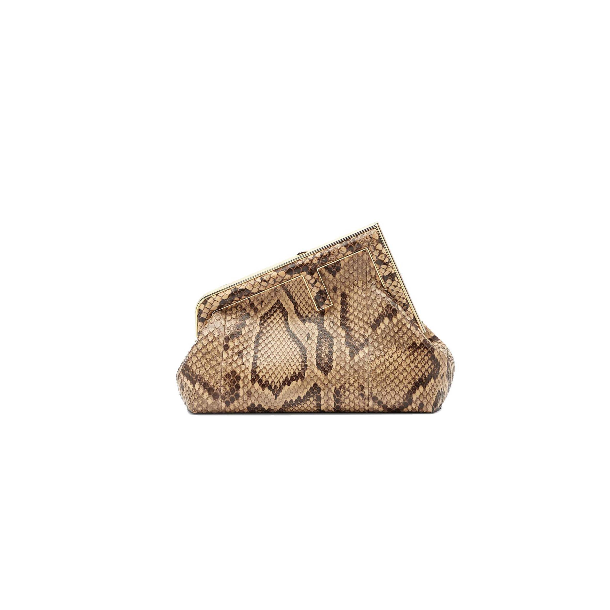 F**di first small - brown python leather bag 8bp129a0zff0c89 (26*18*9.5cm)