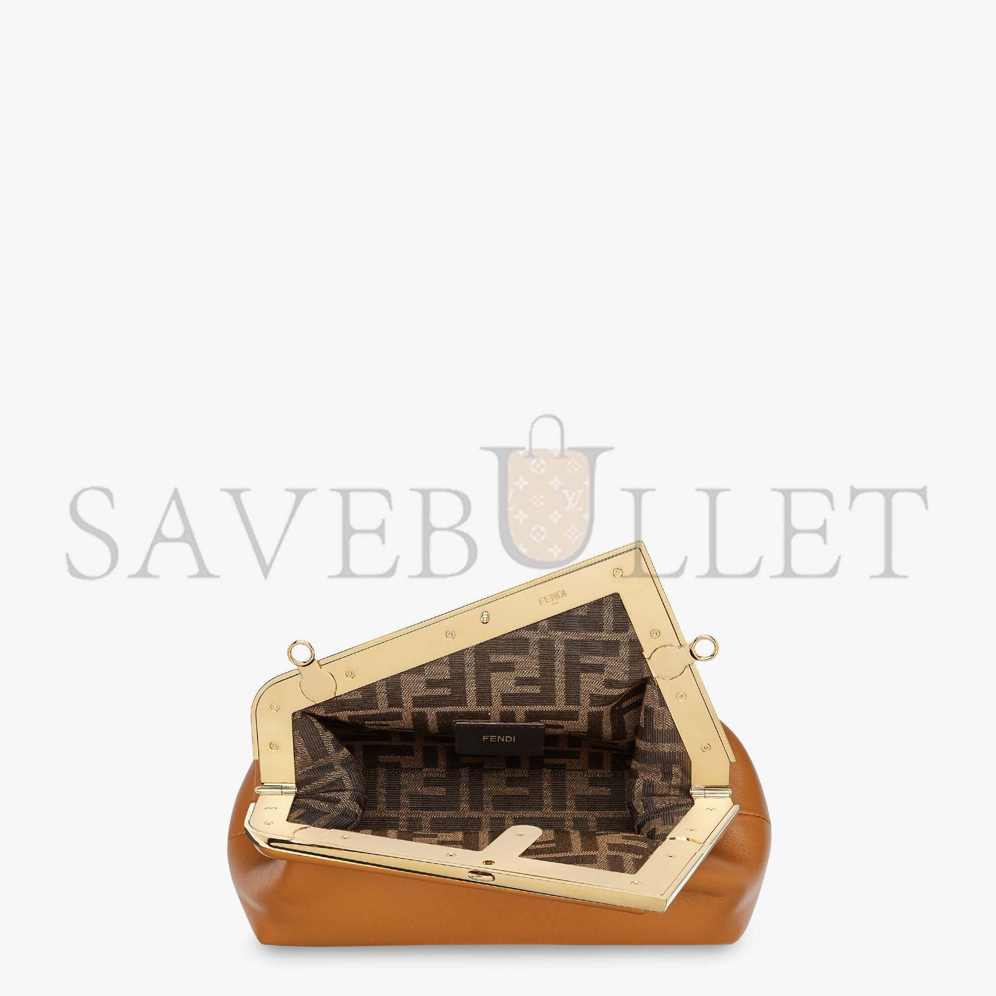 F**di first small - brown leather bag 8bp129abvef0nyj (26*18*9.5cm)