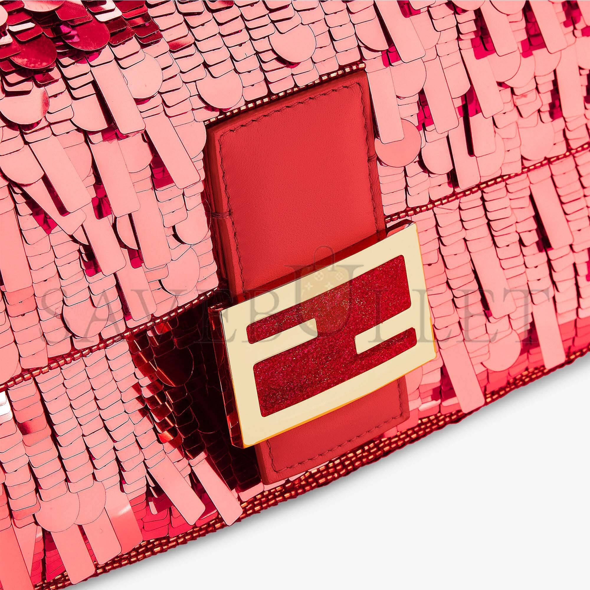 F**di baguette - red sequin and leather bag 8br600amp0f0v3l (27*15*6cm)