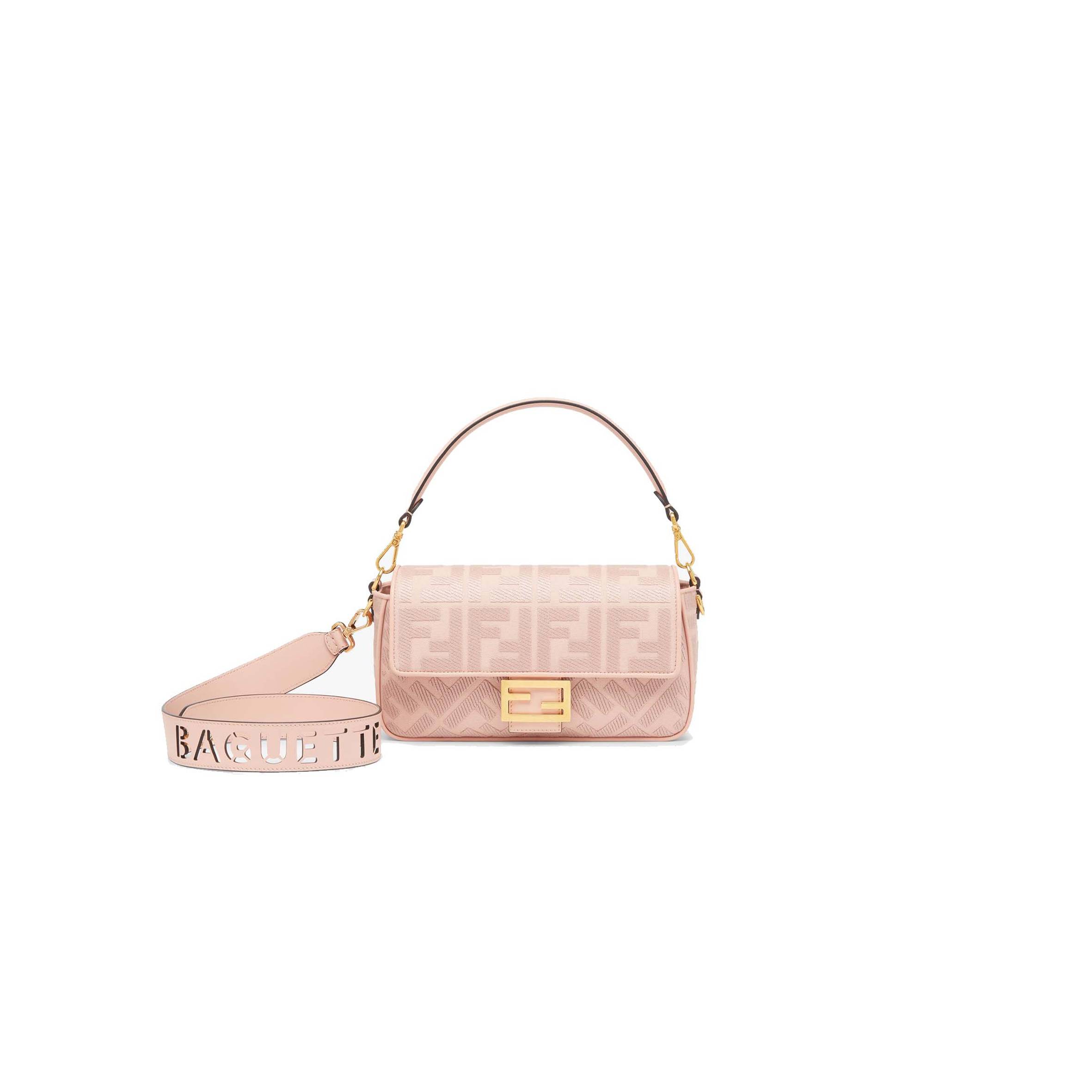 F**di baguette - pink ff canvas bag 8br600amcdf1j4a (27*15*6cm)