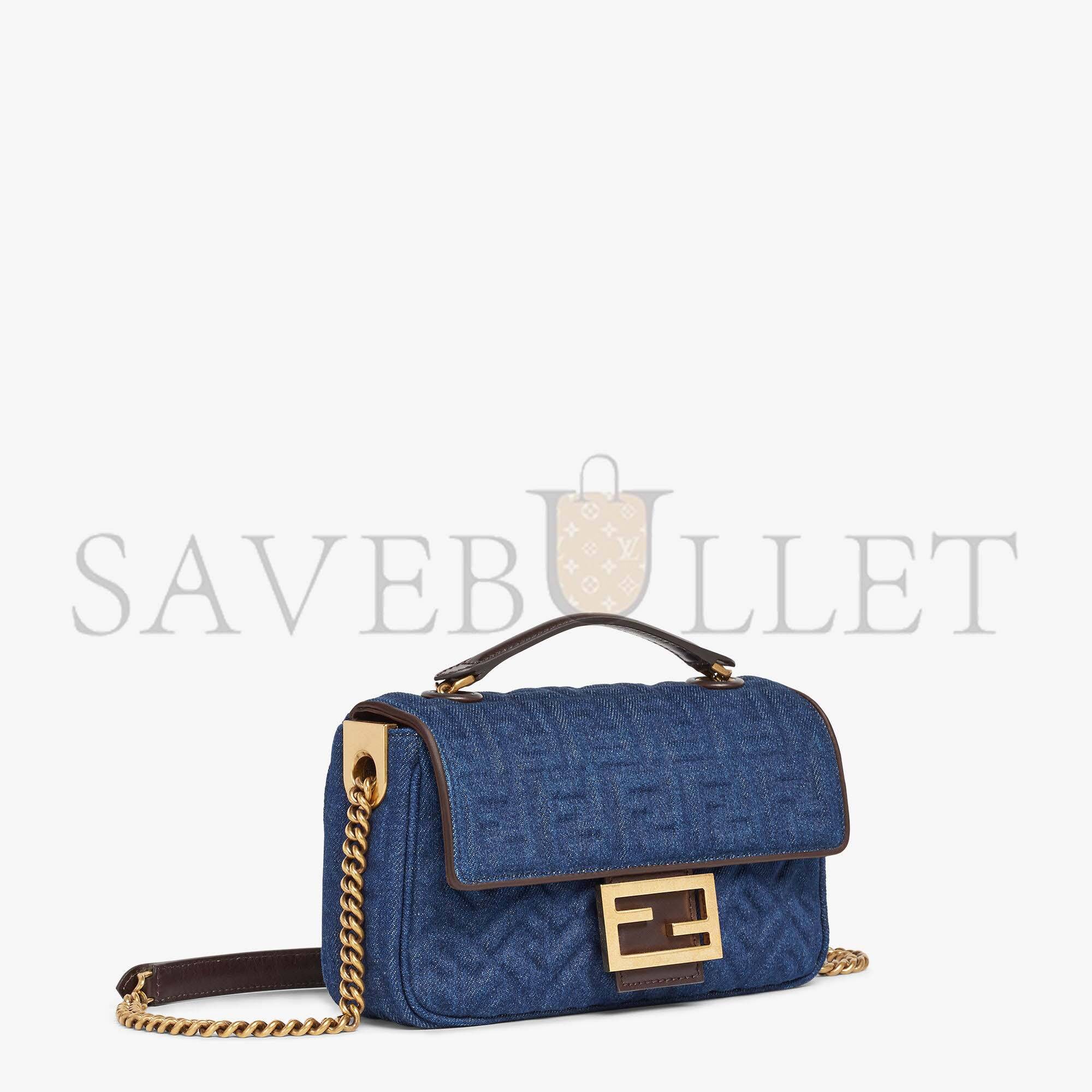 f**di baguette chain midi - dark blue De*1m bag 8br793alowf1hzw (24*14.5*7cm)
