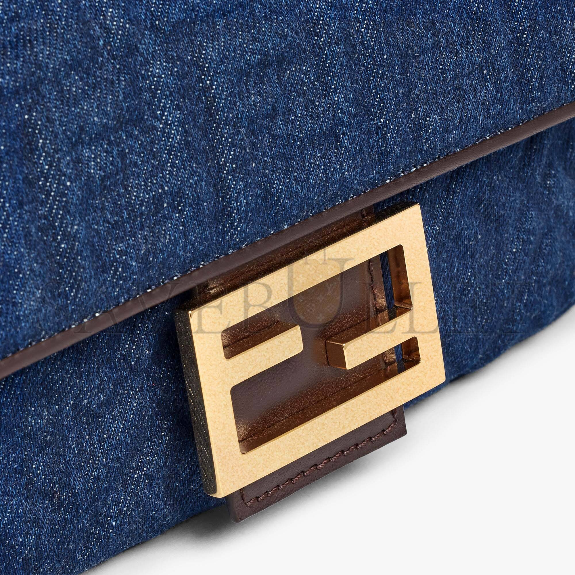 f**di baguette chain midi - dark blue De*1m bag 8br793alowf1hzw (24*14.5*7cm)