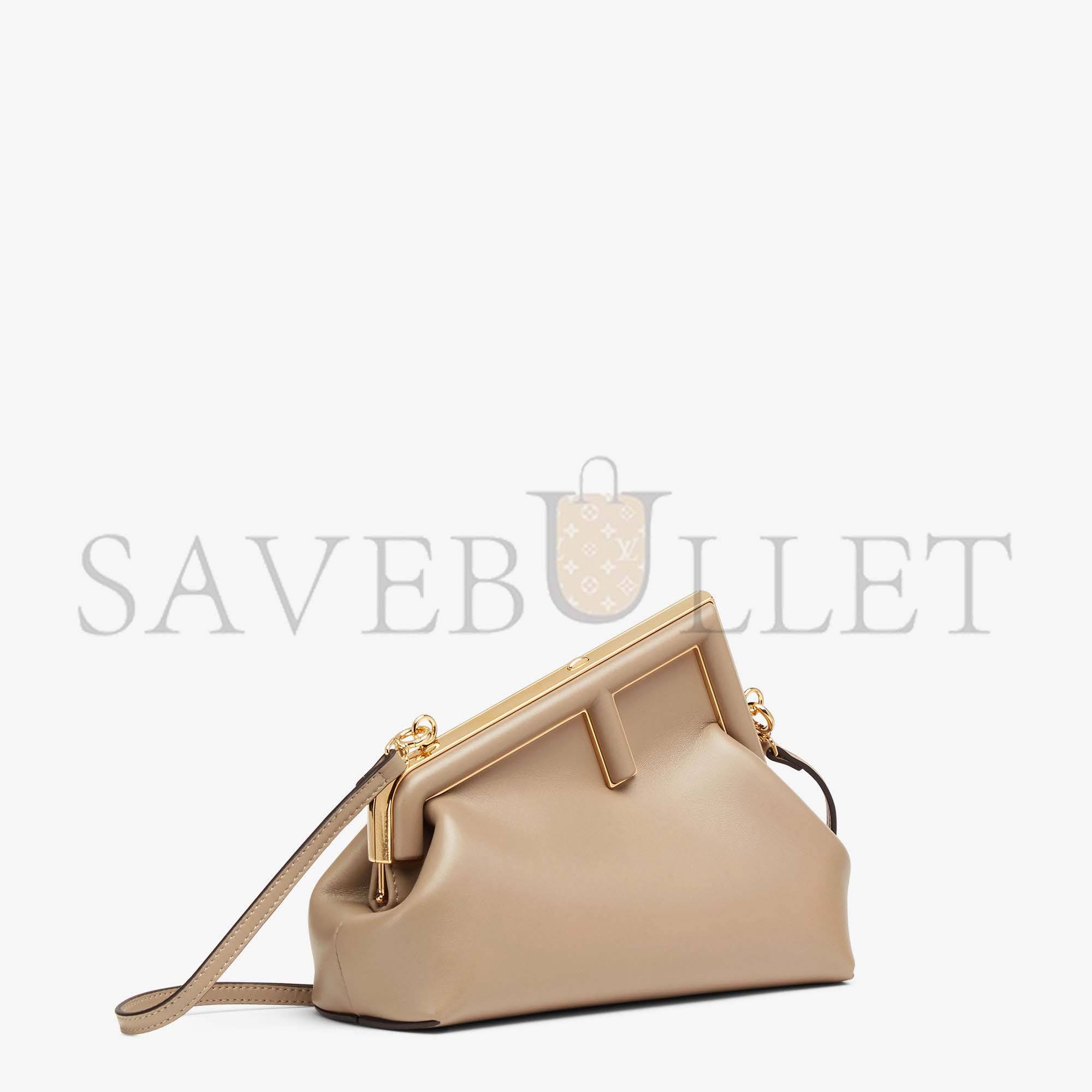 F**di first small - dove gray leather bag 8bp129abvef0e65 (26*18*9.5cm)