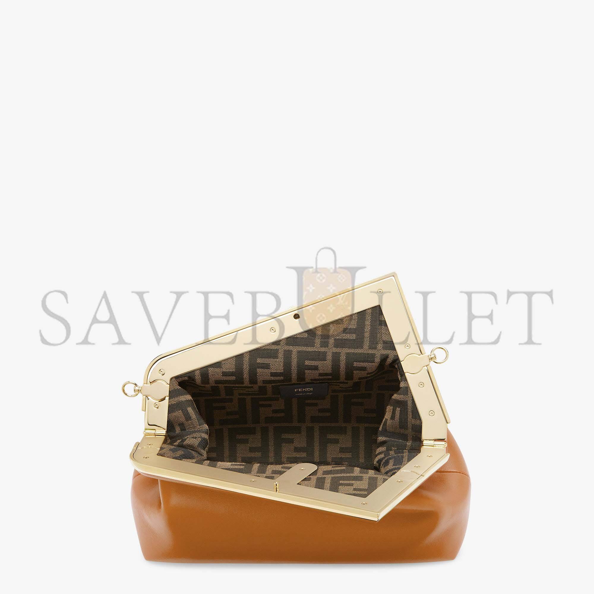 F**di first midi - brown leather bag 8bp137abvef0nyj (32.5*23.5*15cm)