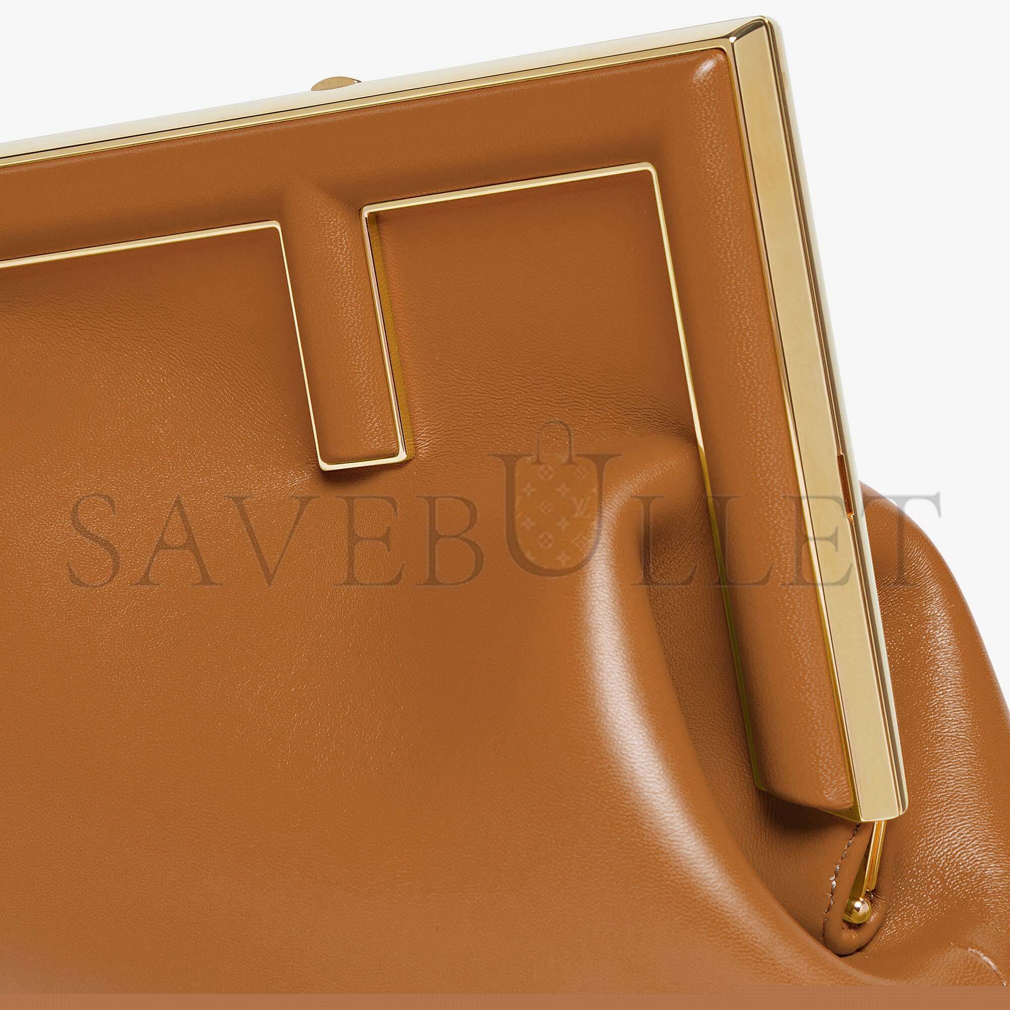 F**di first midi - brown leather bag 8bp137abvef0nyj (32.5*23.5*15cm)