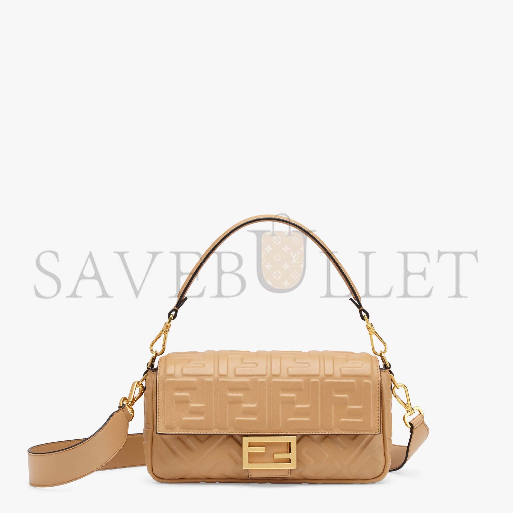 F**di baguette - beige leather bag 8br600a72vf1bz2 (27*15*6cm)