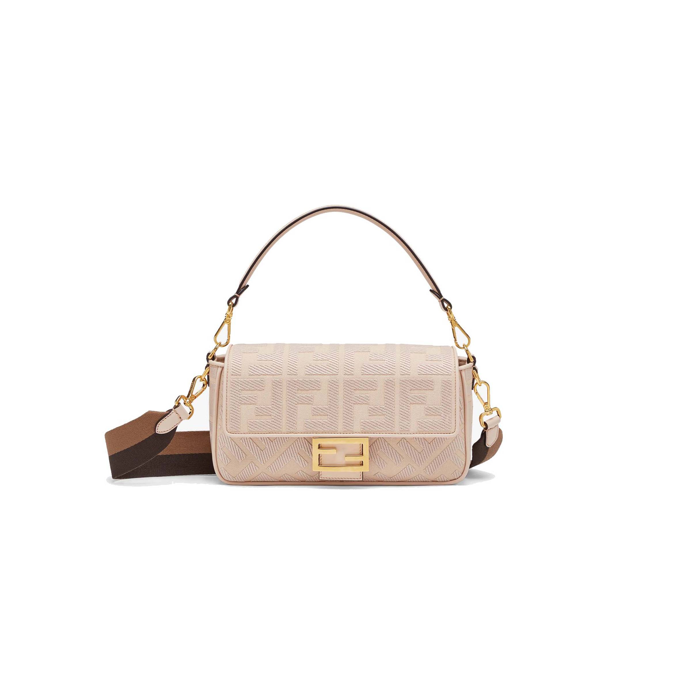 F**di baguette - pink ff canvas bag 8br600ac9of1f7l (27*15*6cm)