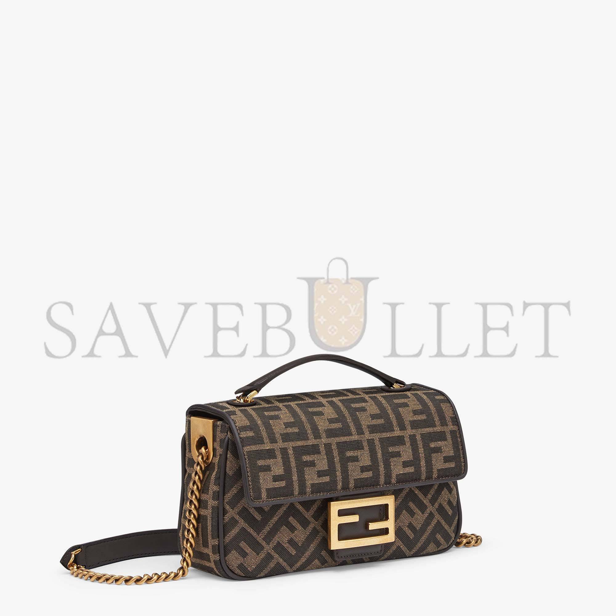 F**di baguette chain midi - ff jacquard fabric bag 8br793akbzf1em3 (24*14.5*7cm)