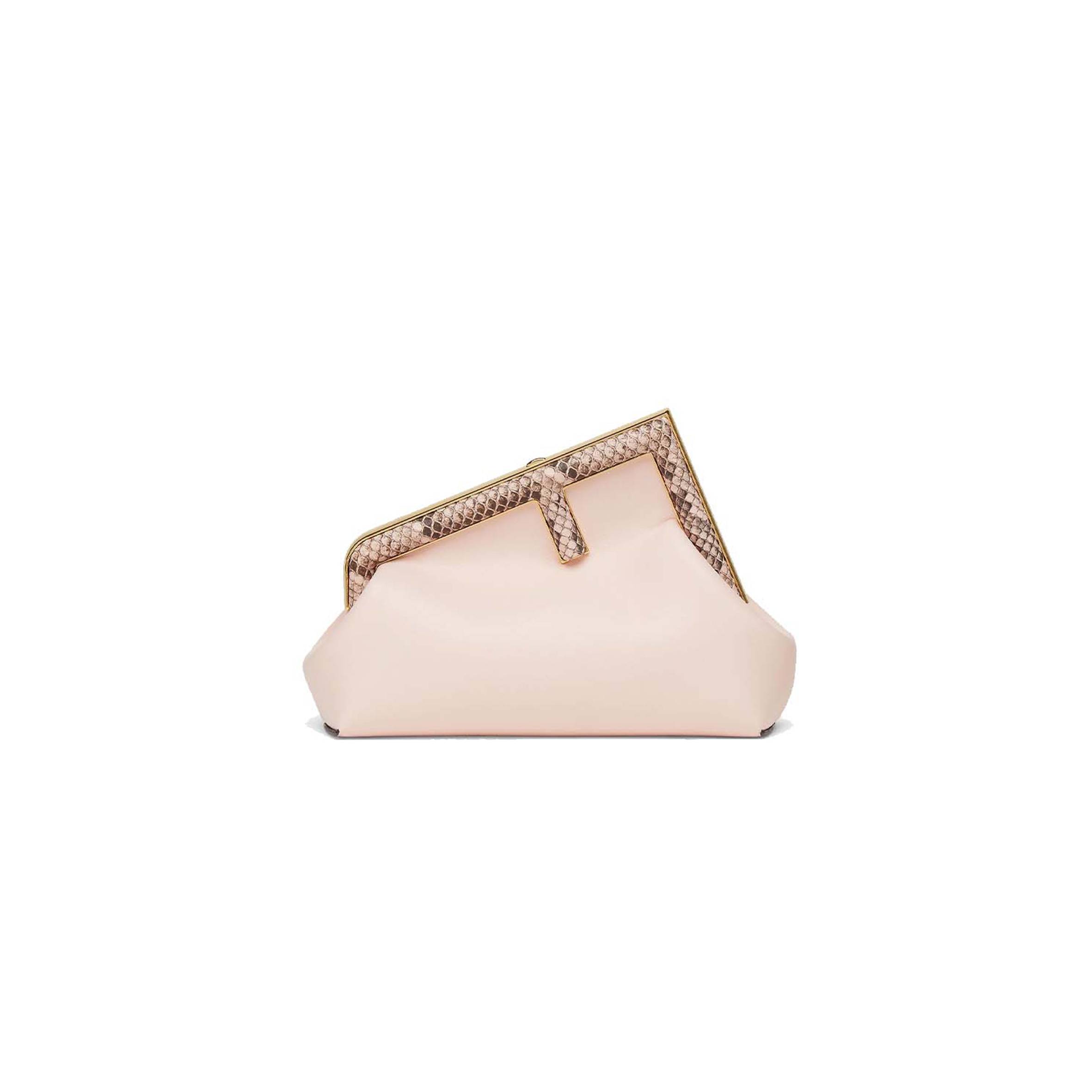 F**di first small - pink leather and python leather bag 8bp129akkuf1hoq (26*18*9.5cm)