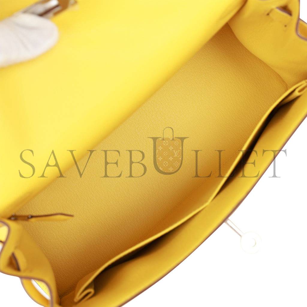 H**mes kelly sellier 28 jaune de naples epsom palladium hardware (28*22*10cm)