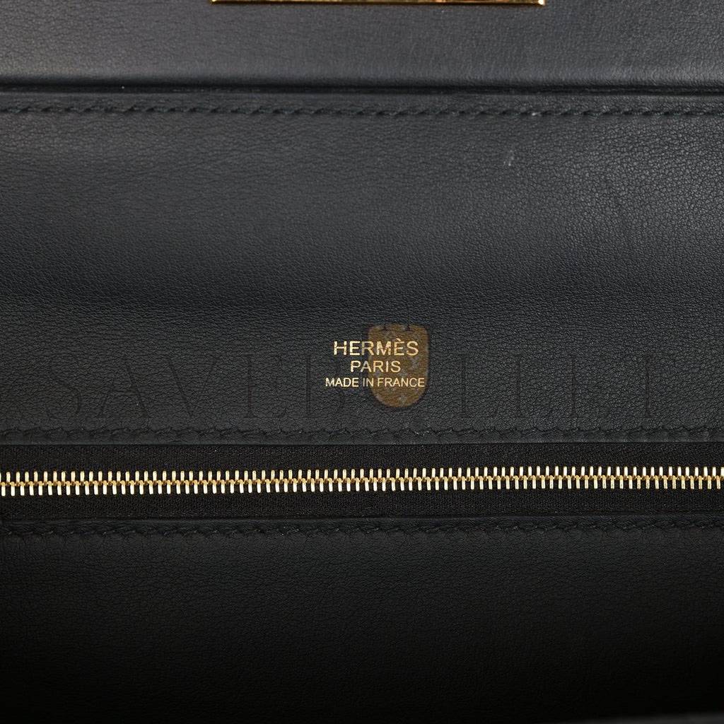 H**mes 2424 bag 29 black togo and swift gold hardware (29*24*15cm)
