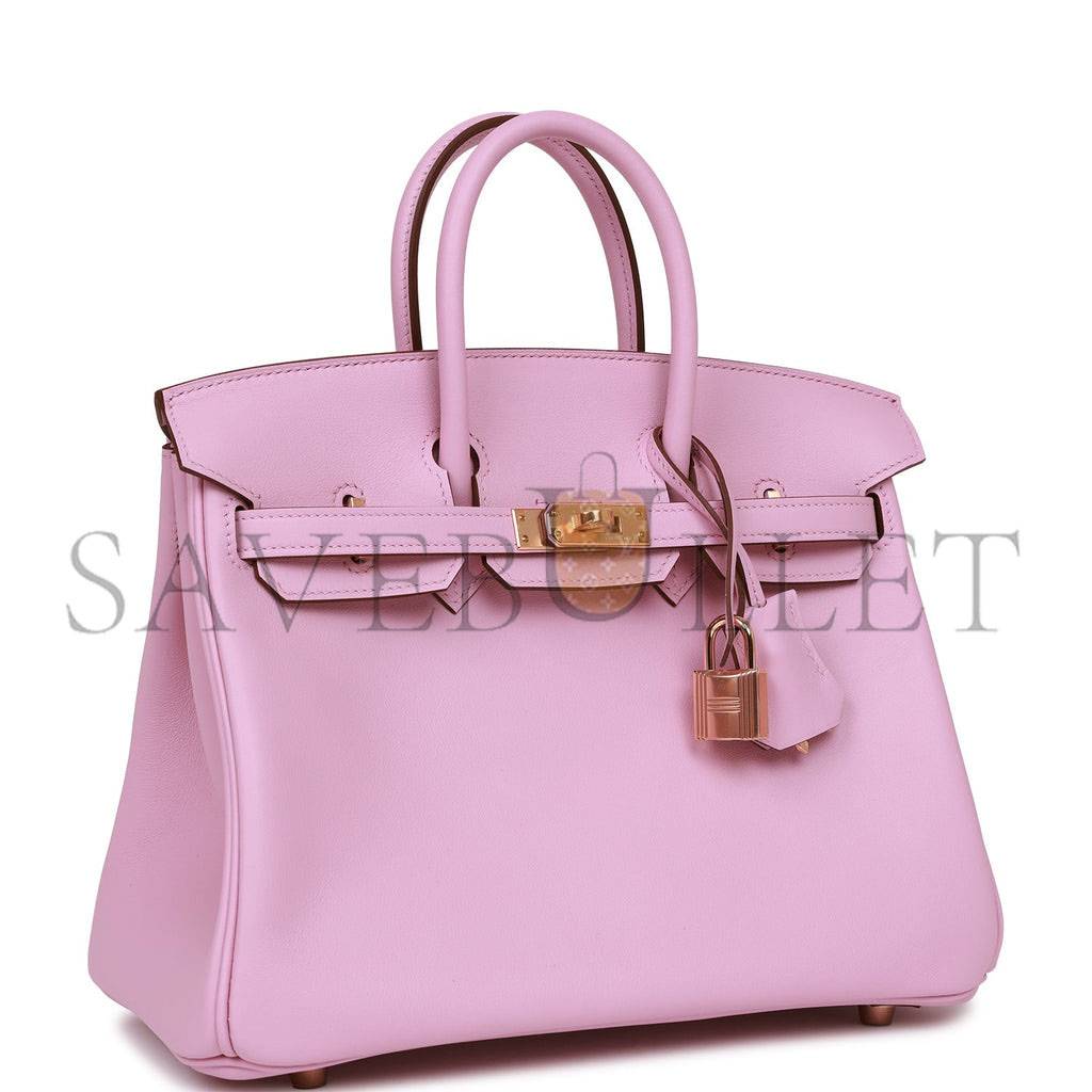 H**me5 master birkin 25 mauve sylvestre swift rose gold hardware h049362cdx9 (25*20*13cm)