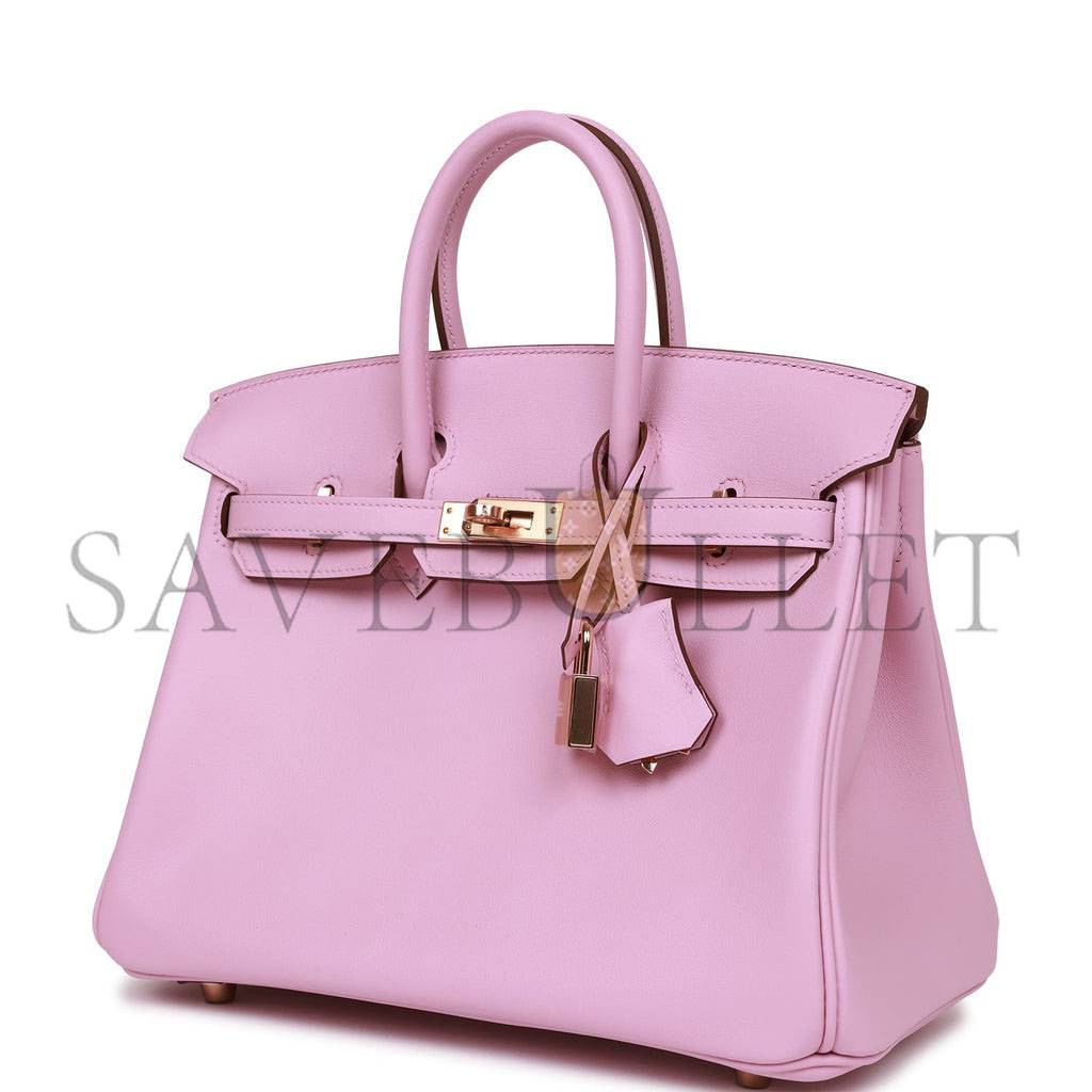 H**me5 master birkin 25 mauve sylvestre swift rose gold hardware h049362cdx9 (25*20*13cm)