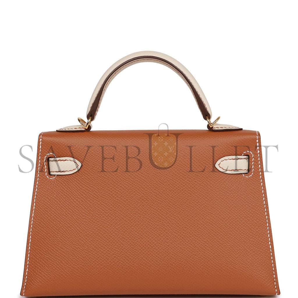 H**mes special order (hss) kelly mini sellier 20 gold and craie epsom gold hardware (19*12*5.5cm)