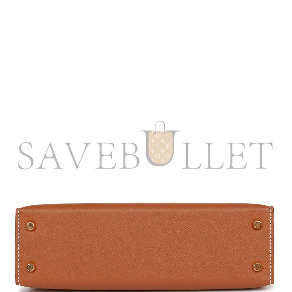 H**mes special order (hss) kelly mini sellier 20 gold and craie epsom gold hardware (19*12*5.5cm)