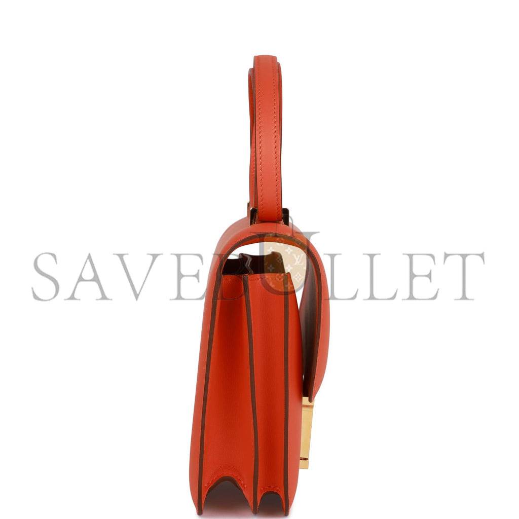H**mes constance 18 orange swift gold hardware 39867983593566 (18cm)