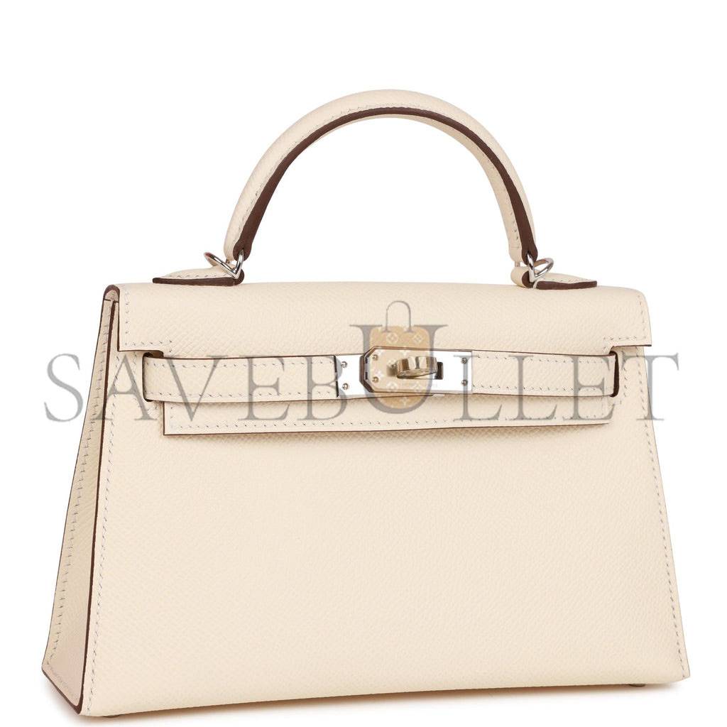 H**mes mini kelly sellier 20 nata epsom palladium hardware (19*12*5.5cm)
