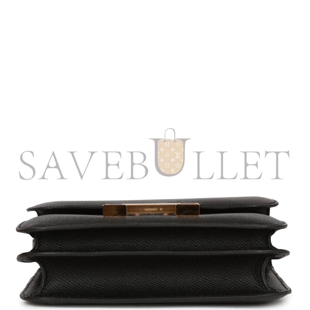 H**mes constance 18 black epsom gold hardware (18cm)