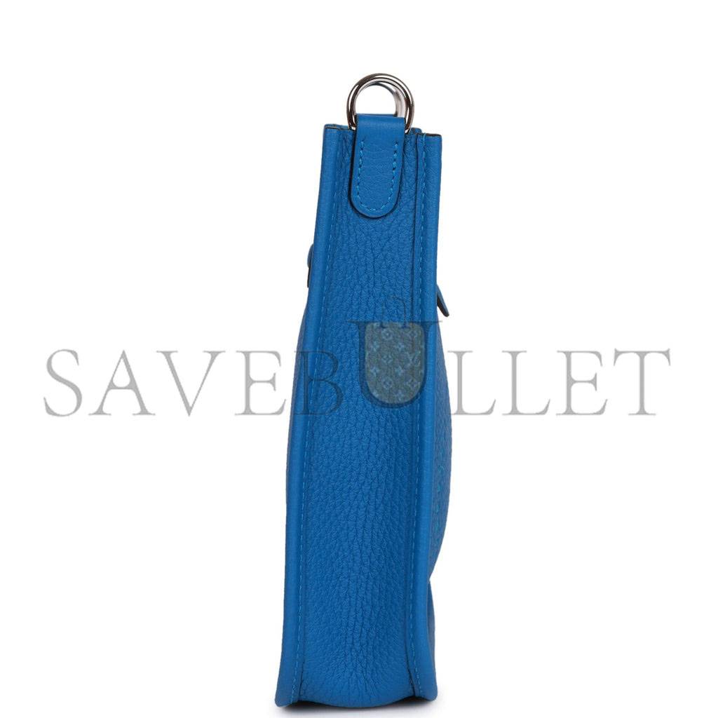 H**mes evelyne tpm bleu mykonos clemence palladium hardware (17cm)