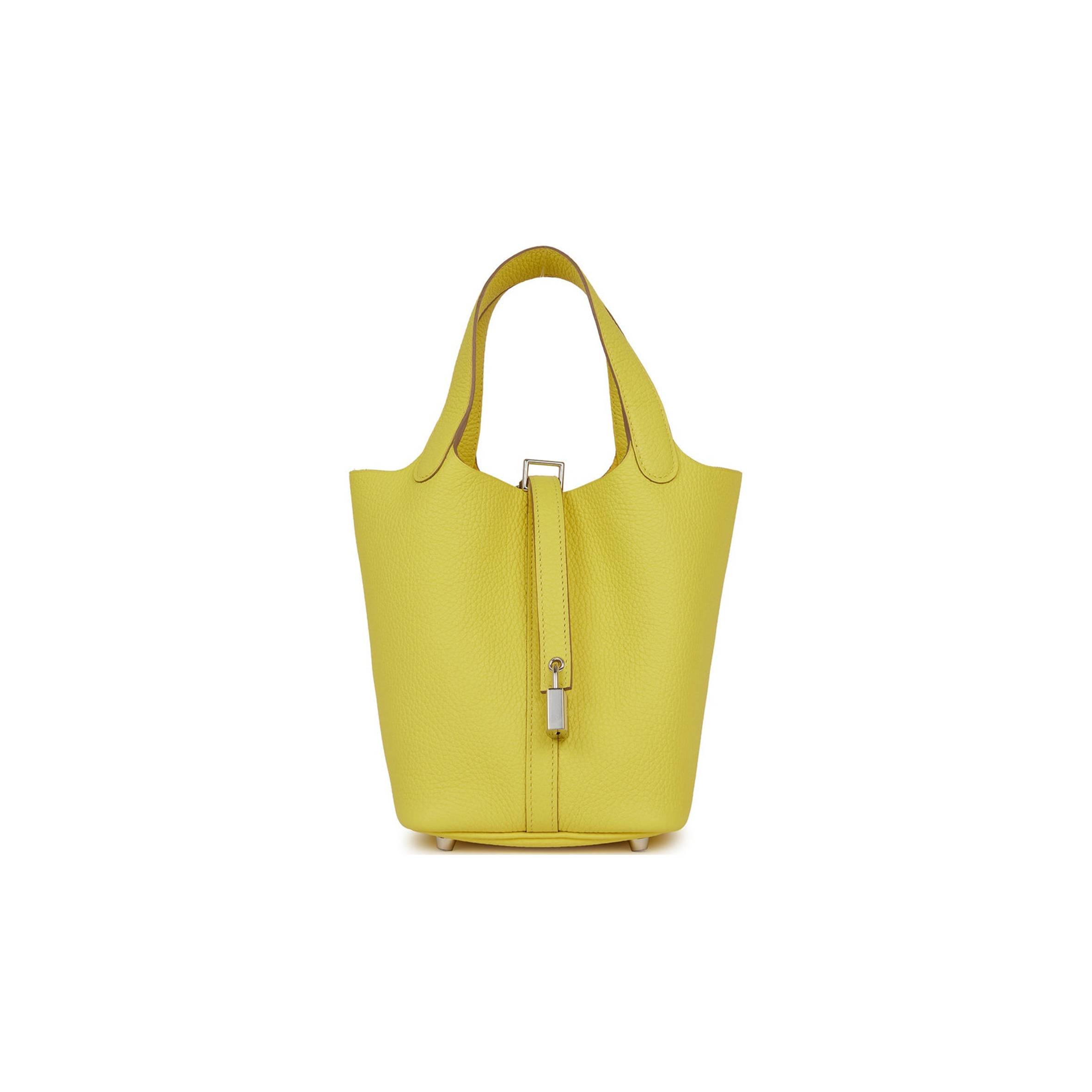 H**mes picotin lock 18 lime clemence palladium hardware (18*13*18cm)