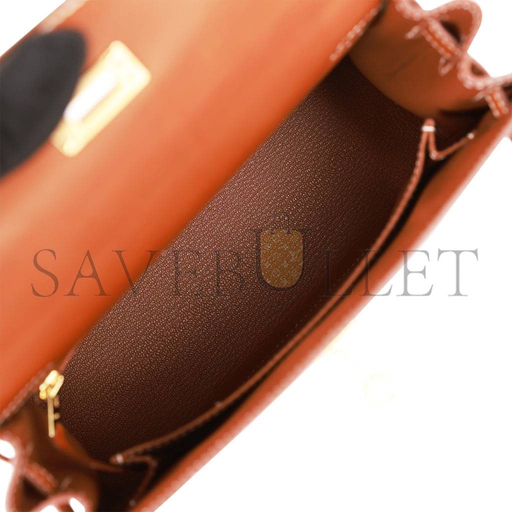 H**mes kelly sellier 25 fauve barenia gold hardware (25*17*7cm)