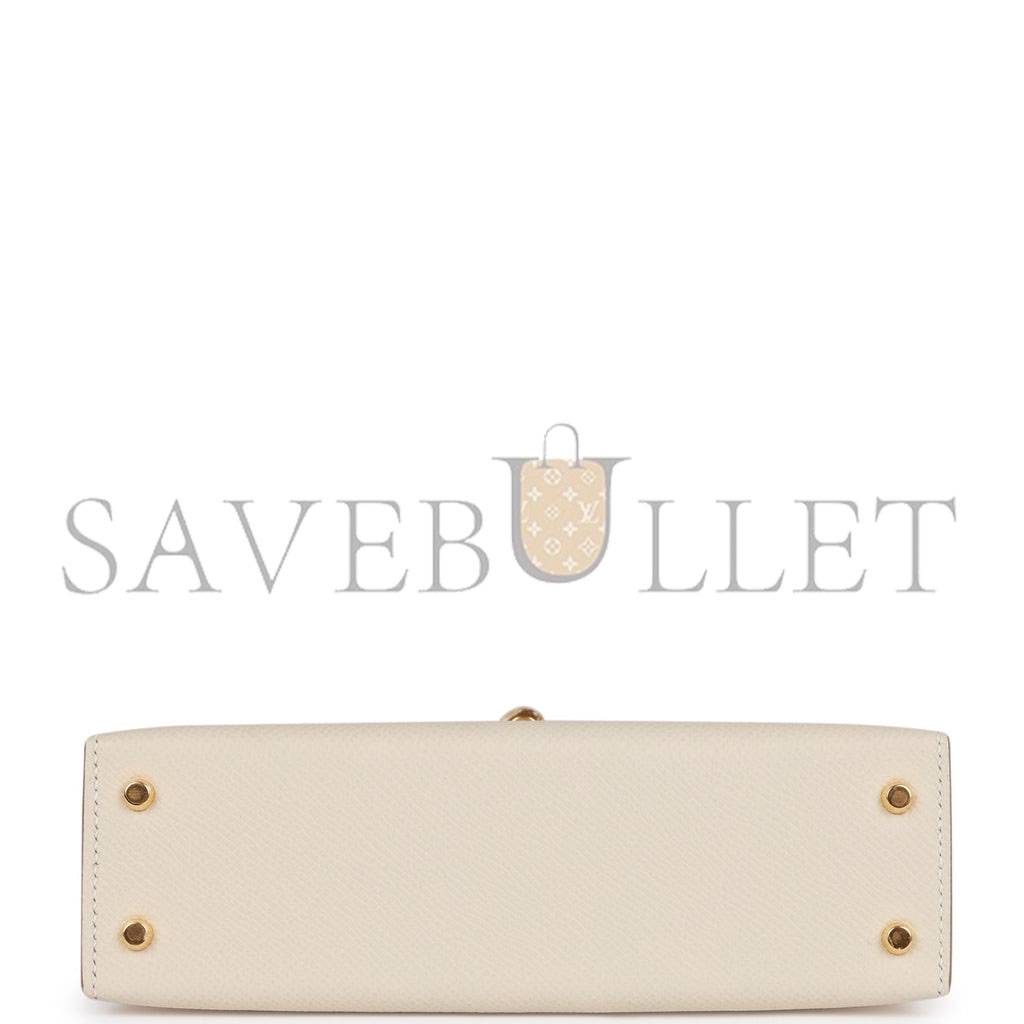 H**mes mini kelly sellier 20 craie epsom gold hardware (19*12*5.5cm)