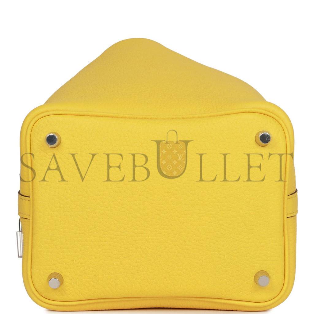 H**mes picotin lock 18 jaune de naples clemence palladium hardware (18*13*18cm)