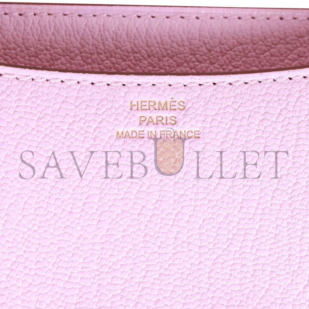 H**mes constance 18 mauve sylvestre chevre rose gold hardware (18cm)