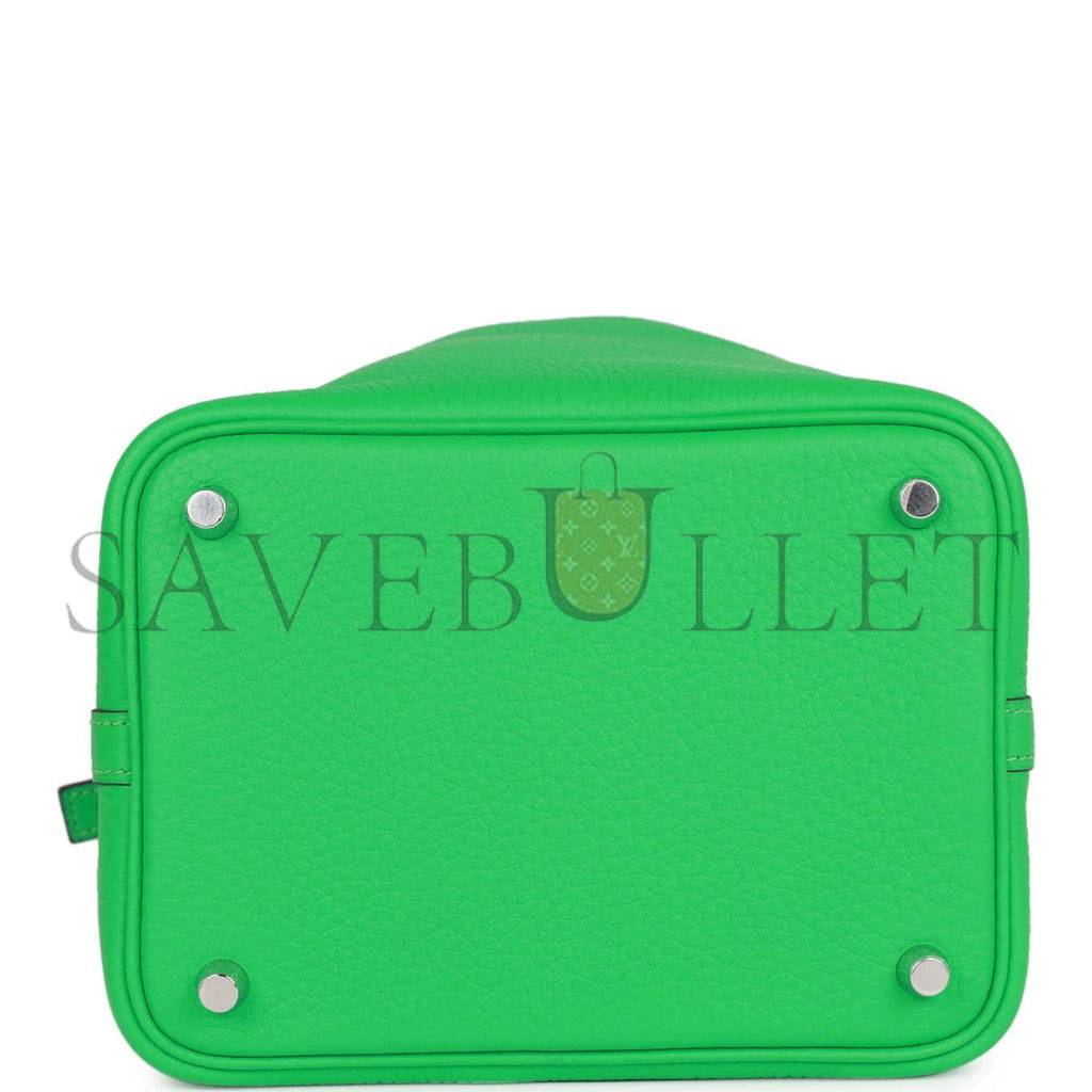 H**mes picotin lock 18 vert comics clemence palladium hardware (18*13*18cm)