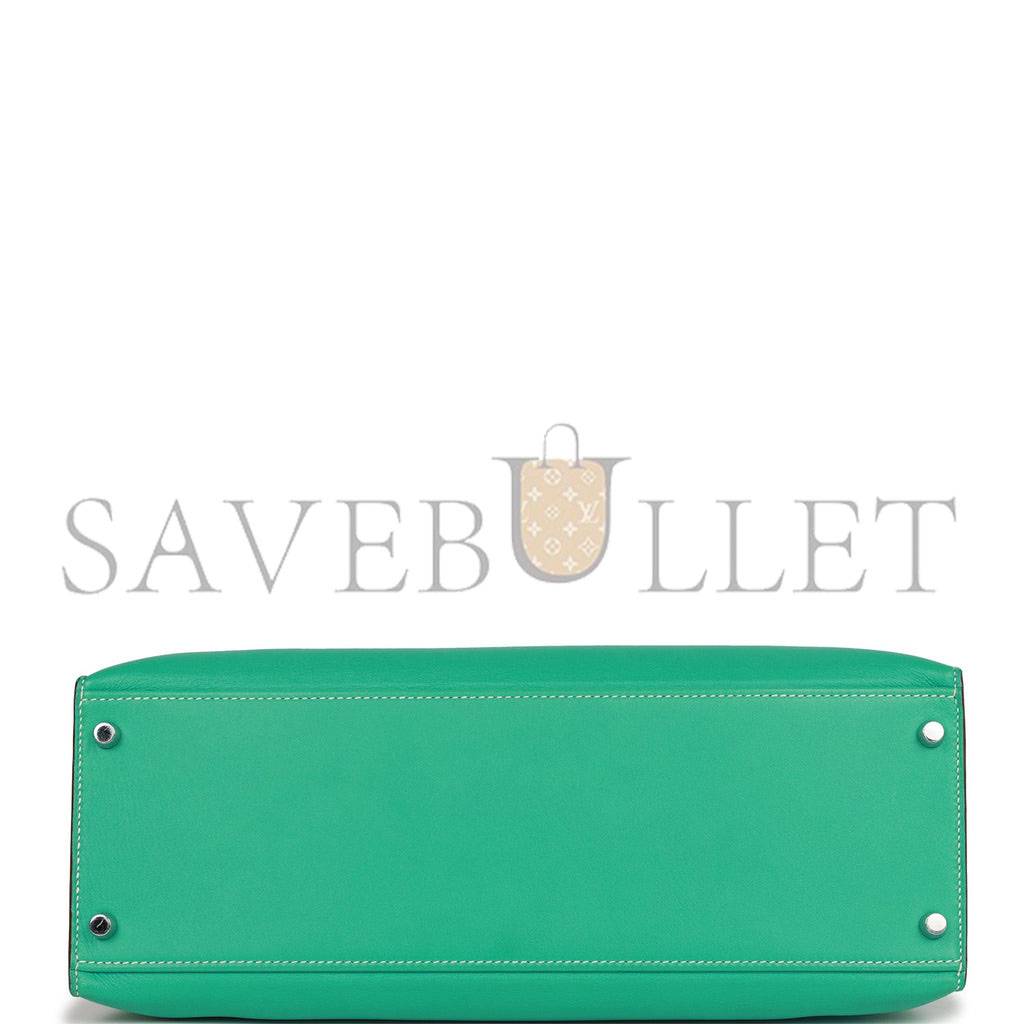 H**mes kelly flat 35 lagoon swift palladium hardware (35*25*14cm)