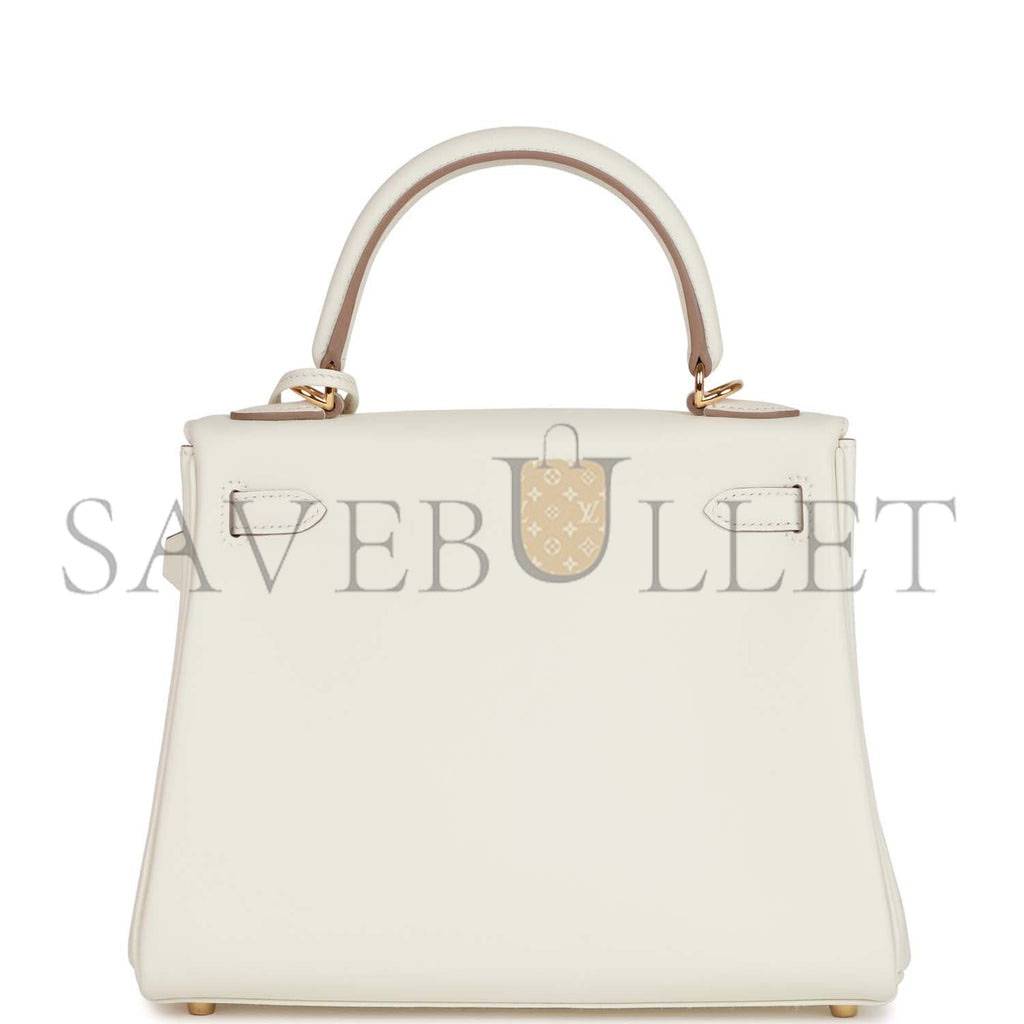H**mes kelly retourne 25 mushroom swift gold hardware handmade (25*17*7cm)