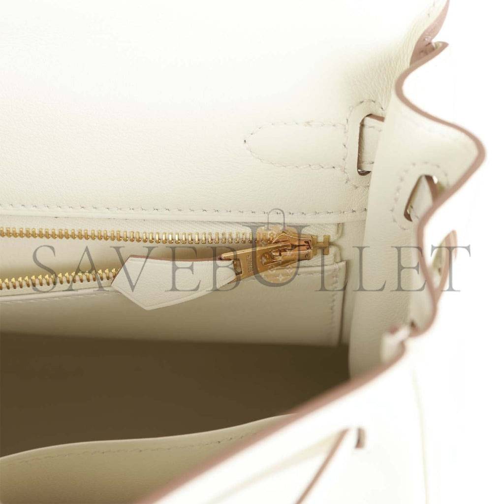 H**mes kelly retourne 25 mushroom swift gold hardware handmade (25*17*7cm)
