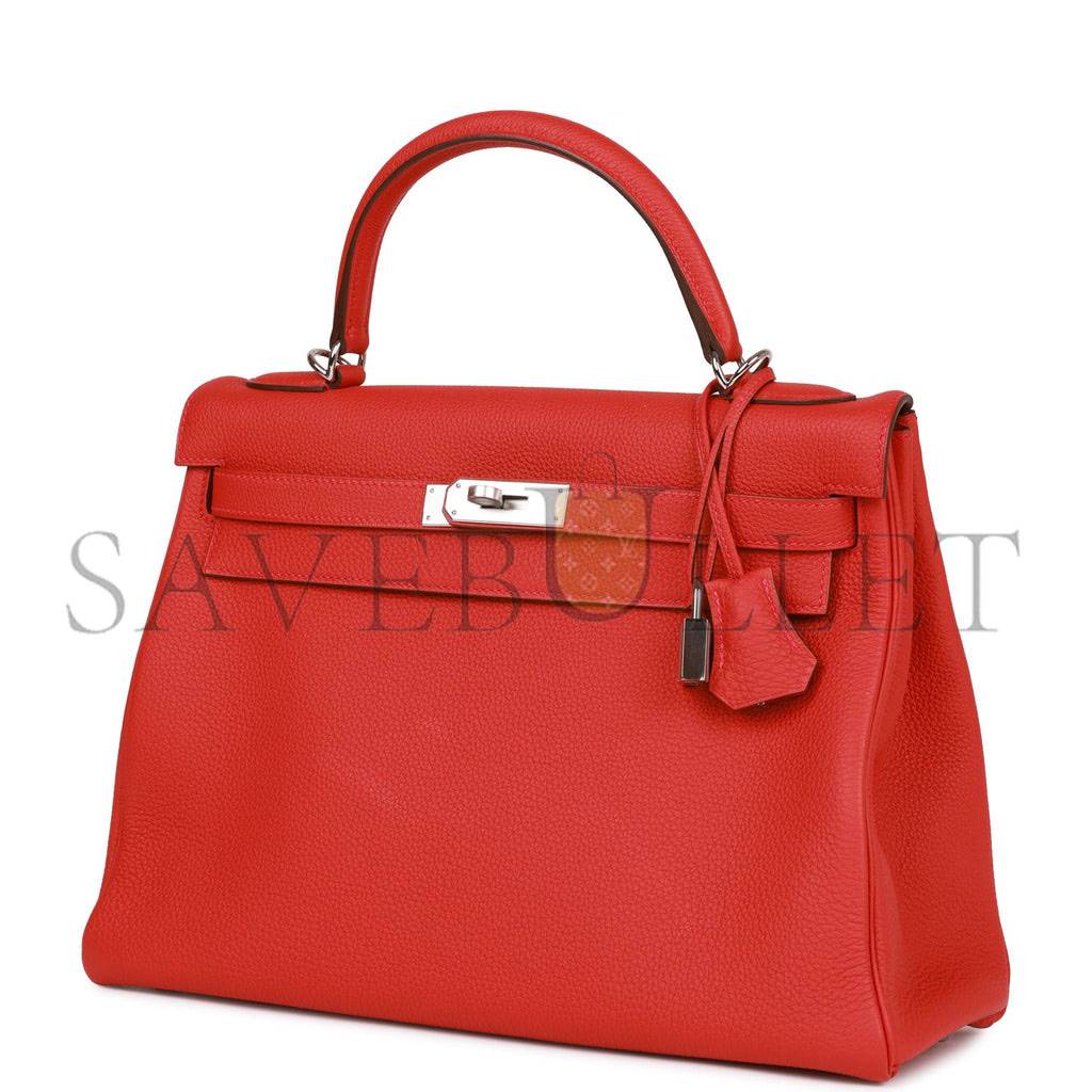 H**mes kelly retourne 32 geranium togo palladium hardware (32*23*10.5cm)