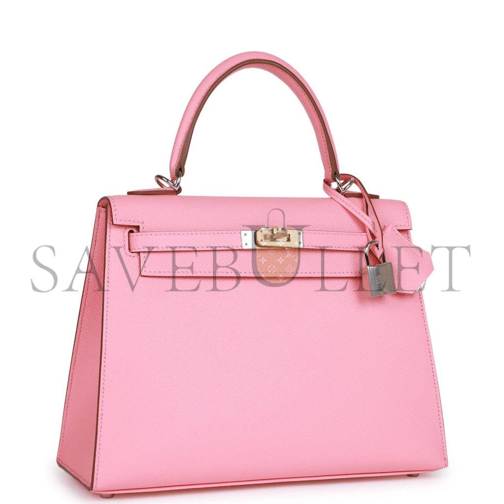 H**mes kelly sellier 25 rose confetti epsom palladium hardware (25*17*7cm)