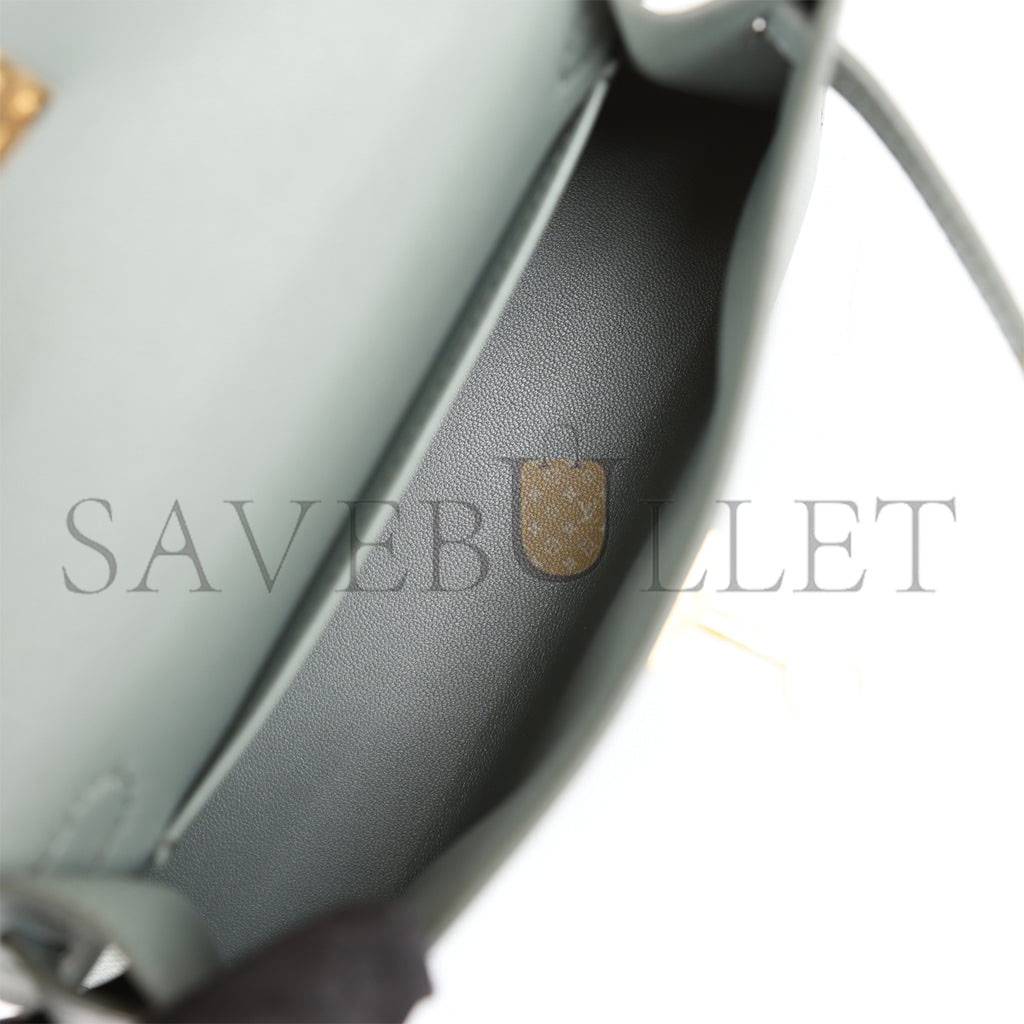 H**mes mini kelly sellier 20 vert amande epsom gold hardware (19*12*5.5cm)