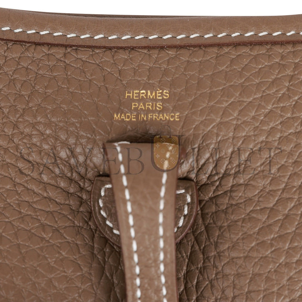 H**mes evelyne tpm etoupe clemence gold hardware (17cm)