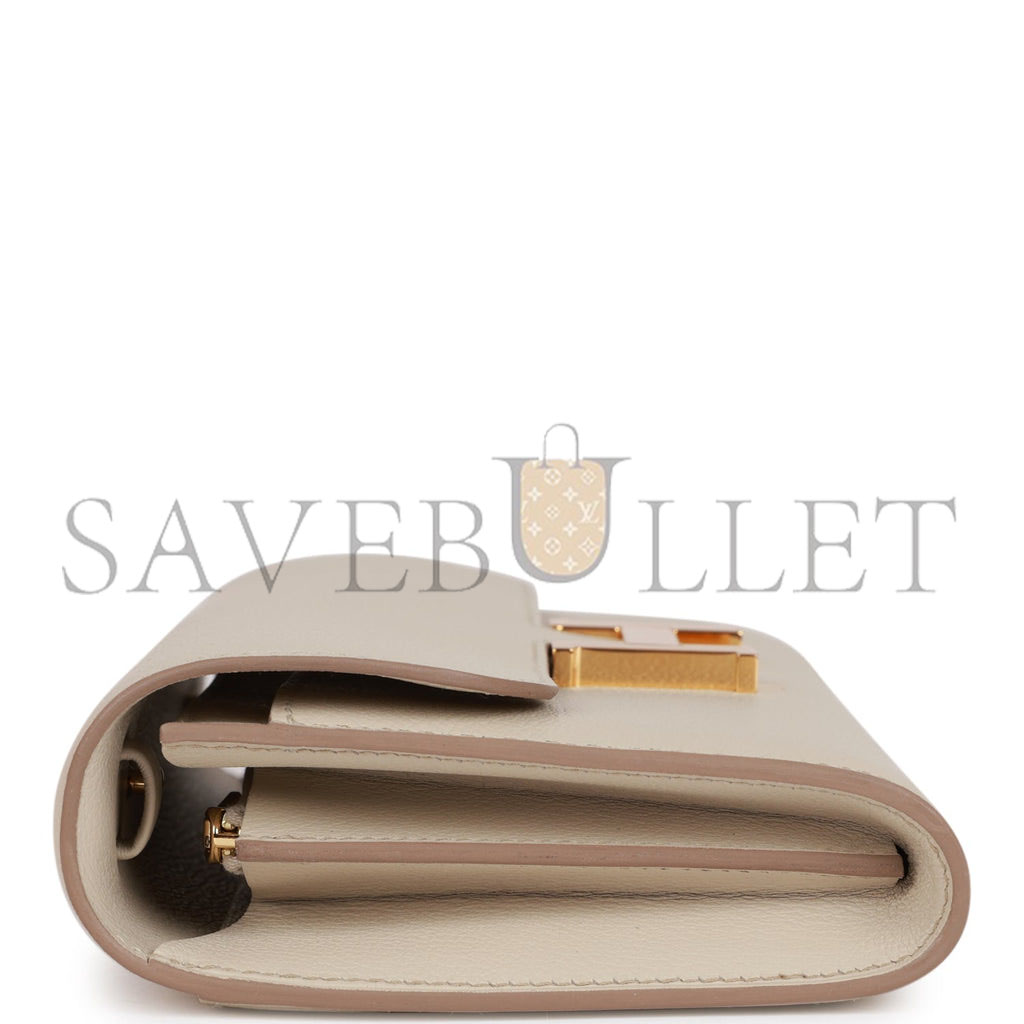 H**mes constance wallet to go beton evercolor gold hardware (22*11cm)