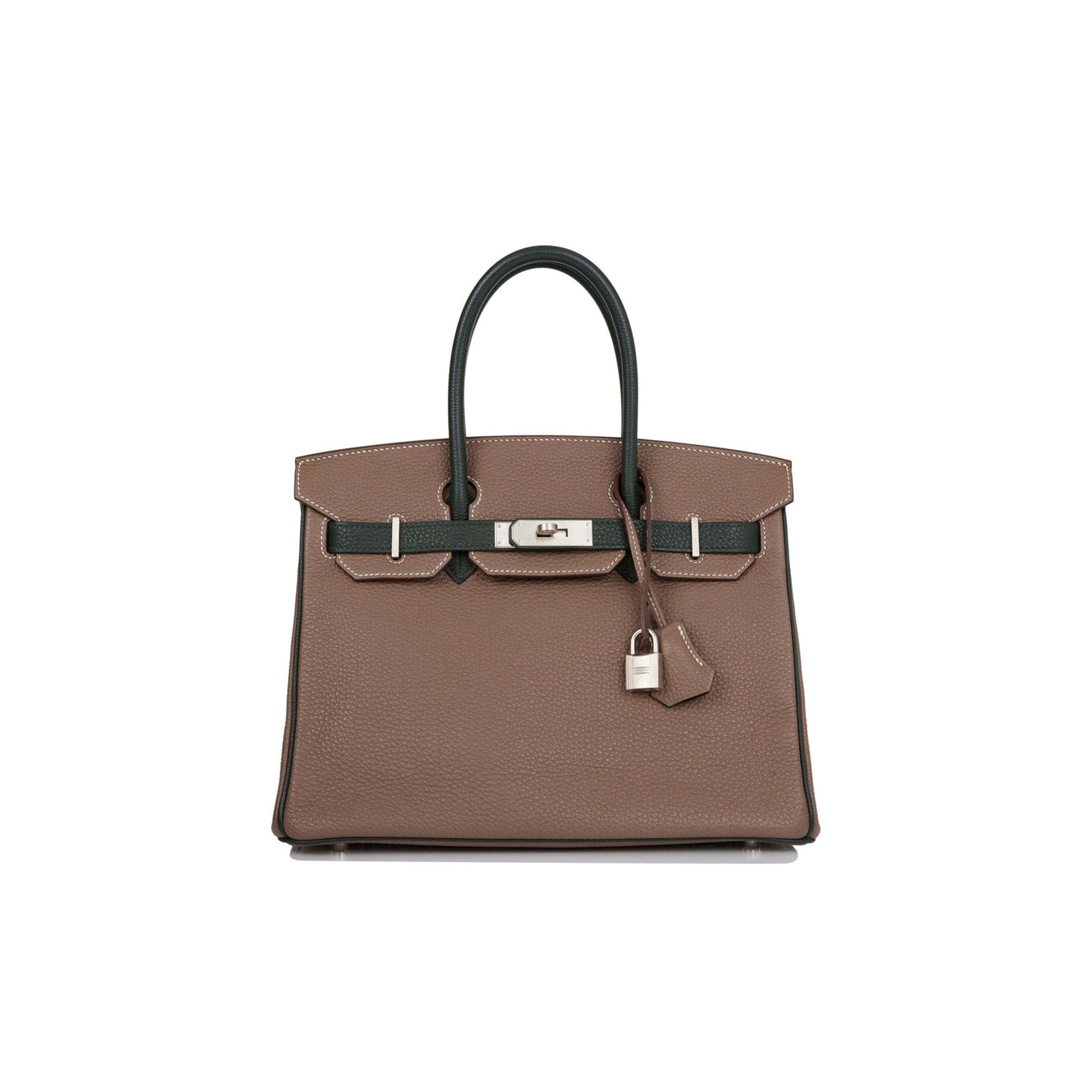 H**mes special order (hss) birkin 30 etoupe and vert fonce togo brushed palladium hardware ( 30cm*22*16cm)