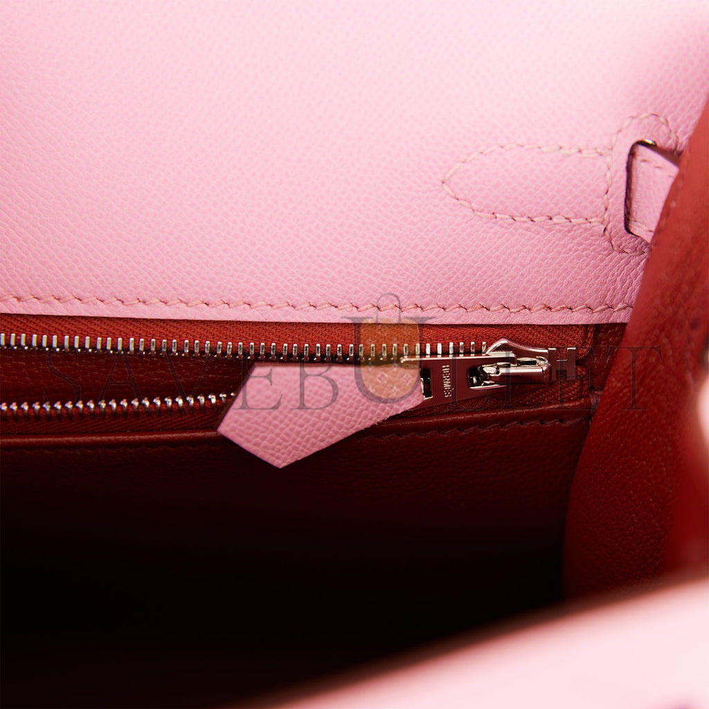 H**mes kelly sellier 25 pink verso madame palladium hardware (25*17*7cm)