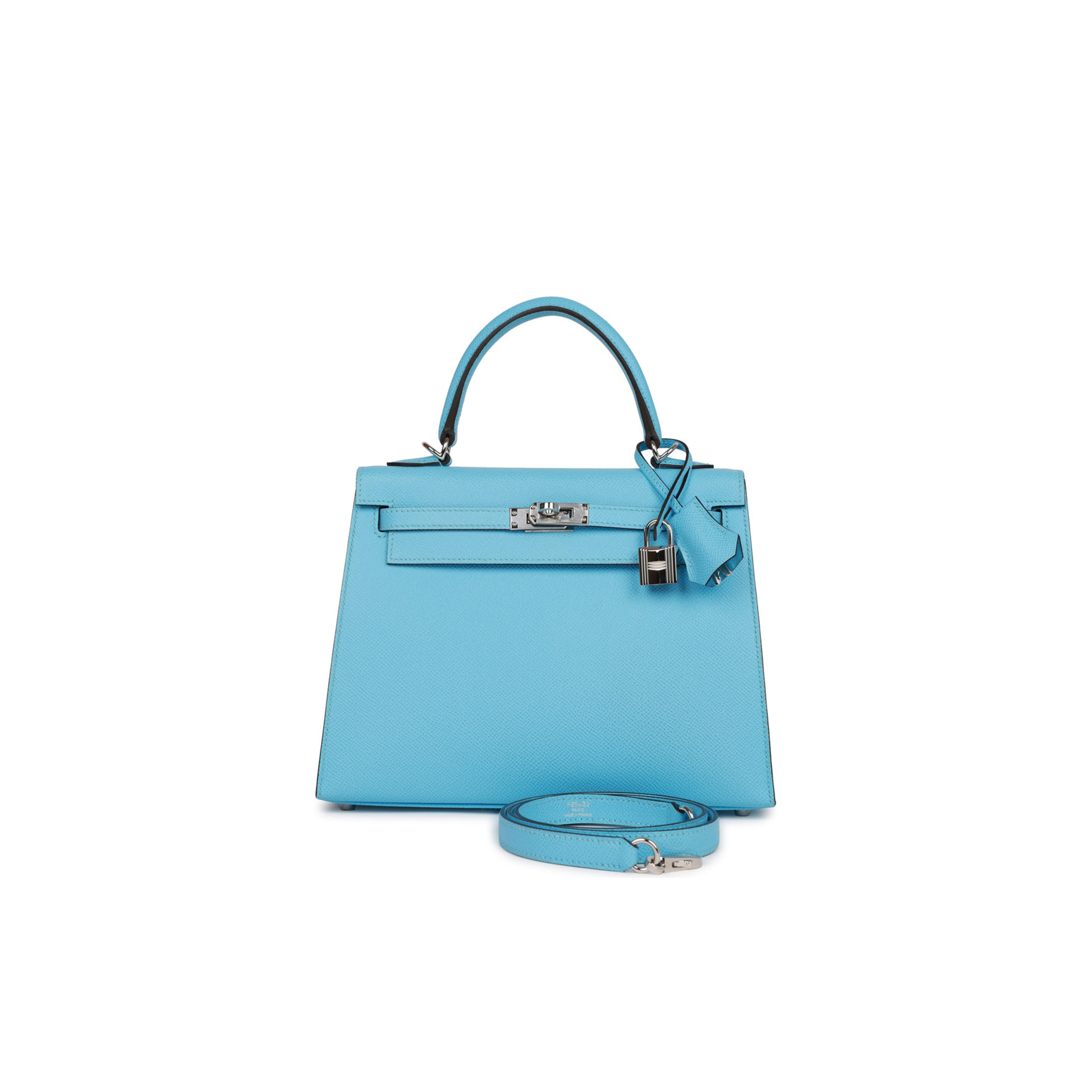 H**mes kelly sellier 25 celeste epsom palladium hardware (25*17*7cm)