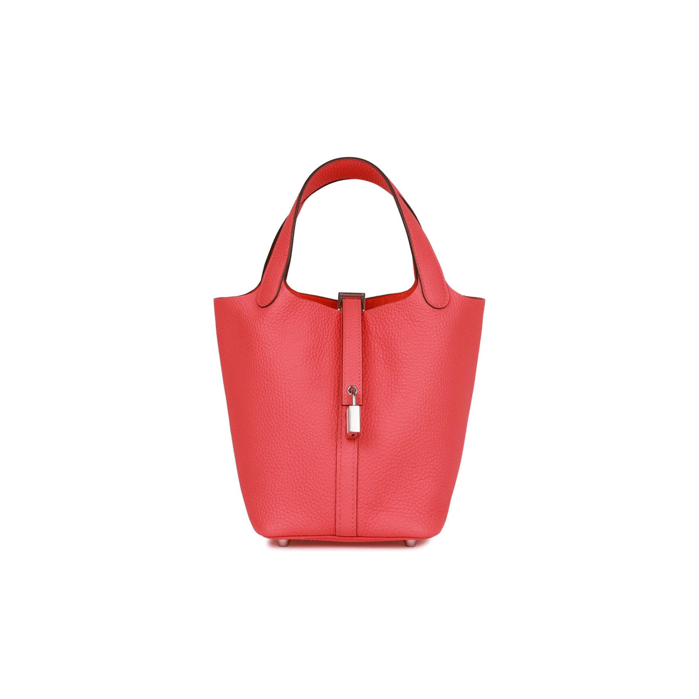 H**mes picotin lock 18 rose texas clemence palladium hardware (18*13*18cm)