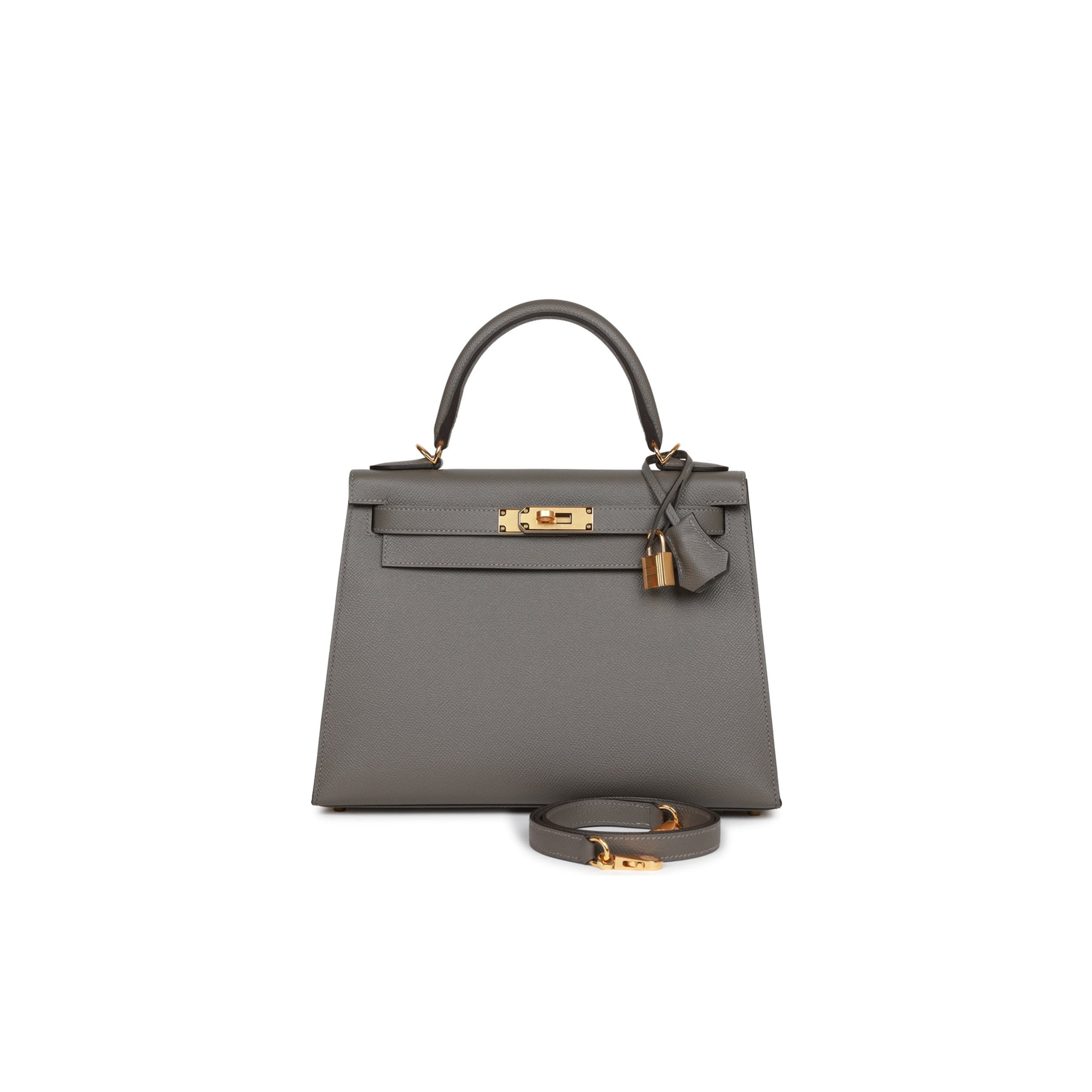 H**mes kelly sellier 28 gris meyer epsom gold hardware (28*22*10cm)