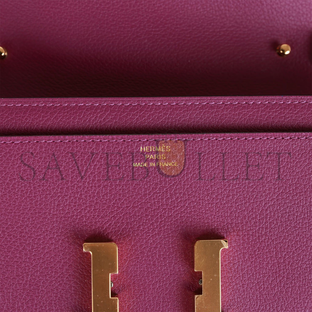 H**mes constance wallet to go anemone evercolor gold hardware (22*11cm)