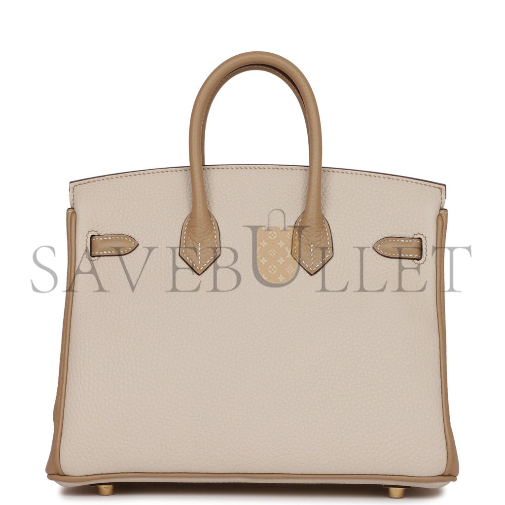 H**mes special order (hss) birkin 25 craie and trench togo gold hardware handmade (25cm)