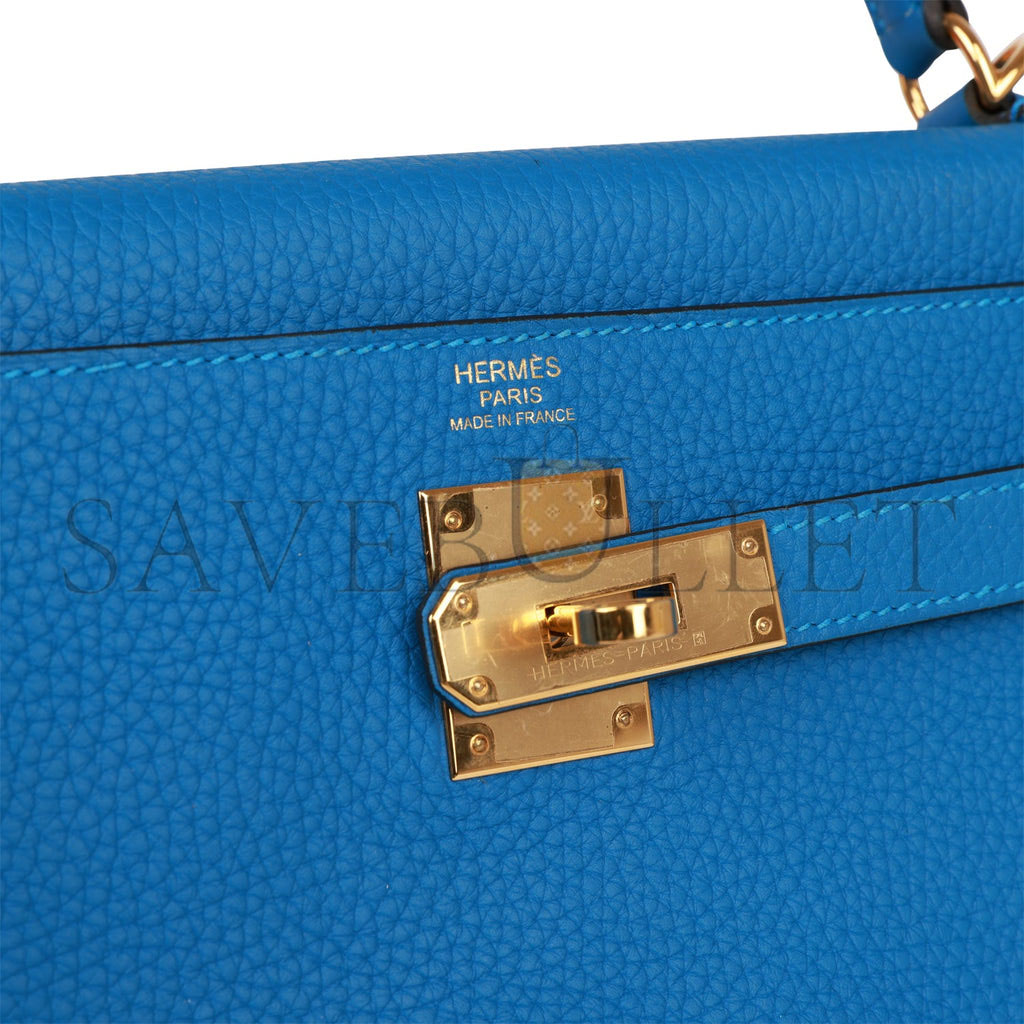 H**mes kelly retourne 32 mykonos clemence gold hardware (32*23*10.5cm)